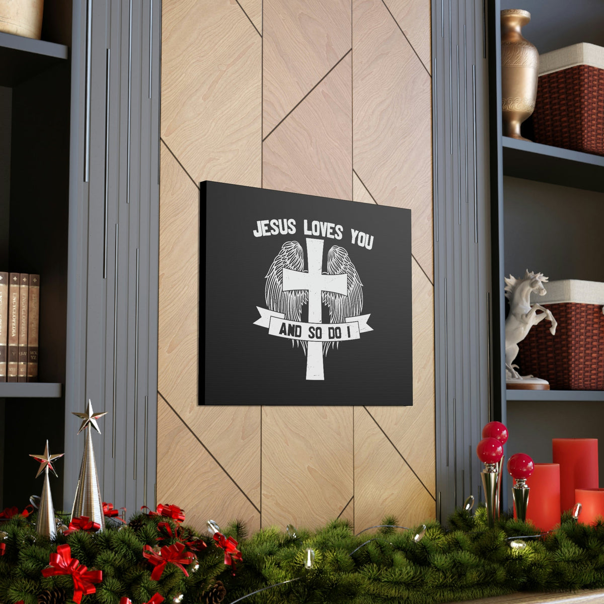 Scripture Walls Jesus Loves You 1 John 3:16 Cross Wings Christian Wall Art Bible Verse Print Ready to Hang Unframed-Express Your Love Gifts