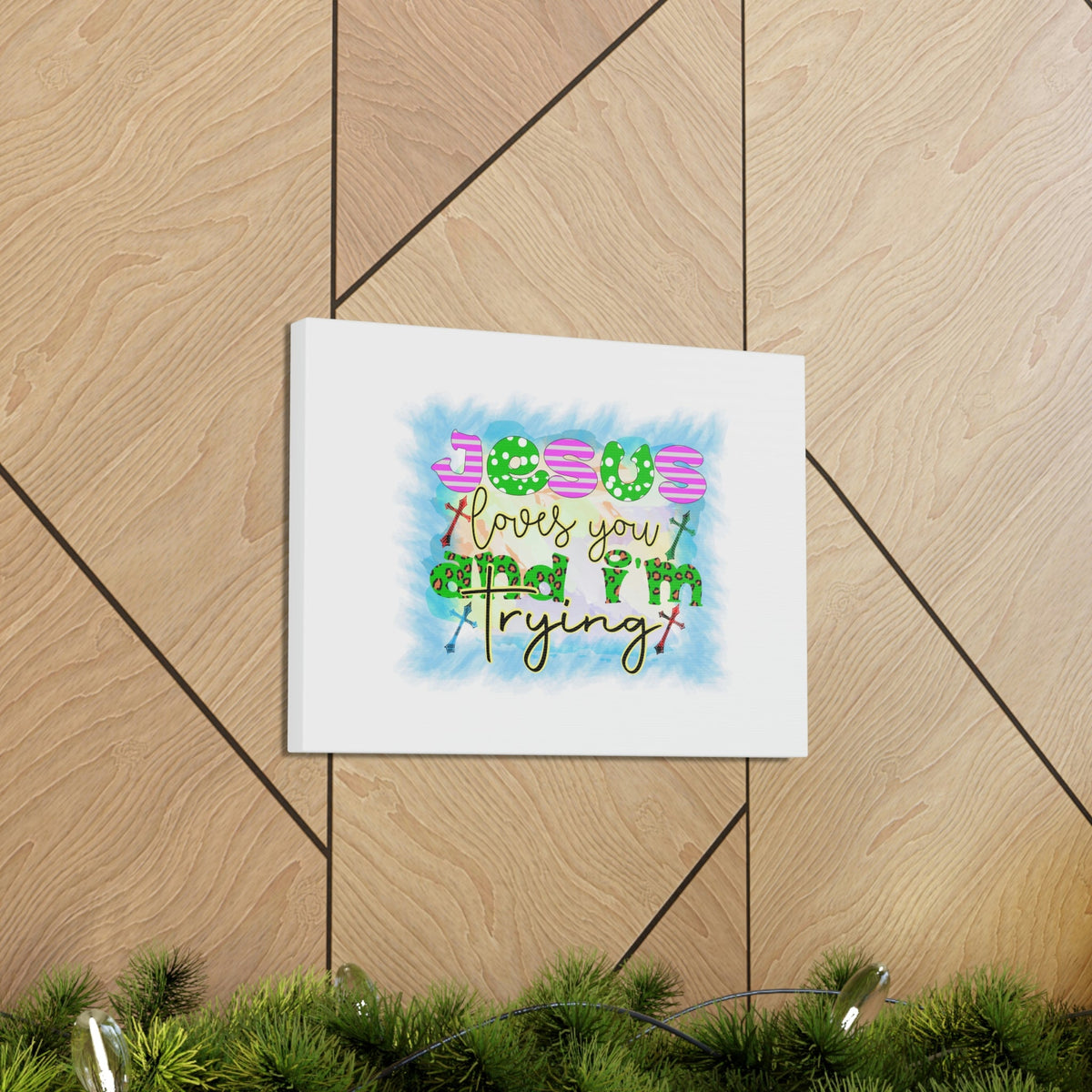 Scripture Walls Jesus Loves You John 15:12 Blue Square Christian Wall Art Bible Verse Print Ready to Hang Unframed-Express Your Love Gifts