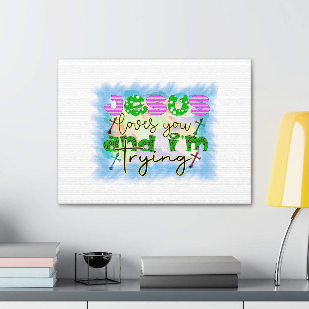 Scripture Walls Jesus Loves You John 15:12 Blue Square Christian Wall Art Bible Verse Print Ready to Hang Unframed-Express Your Love Gifts