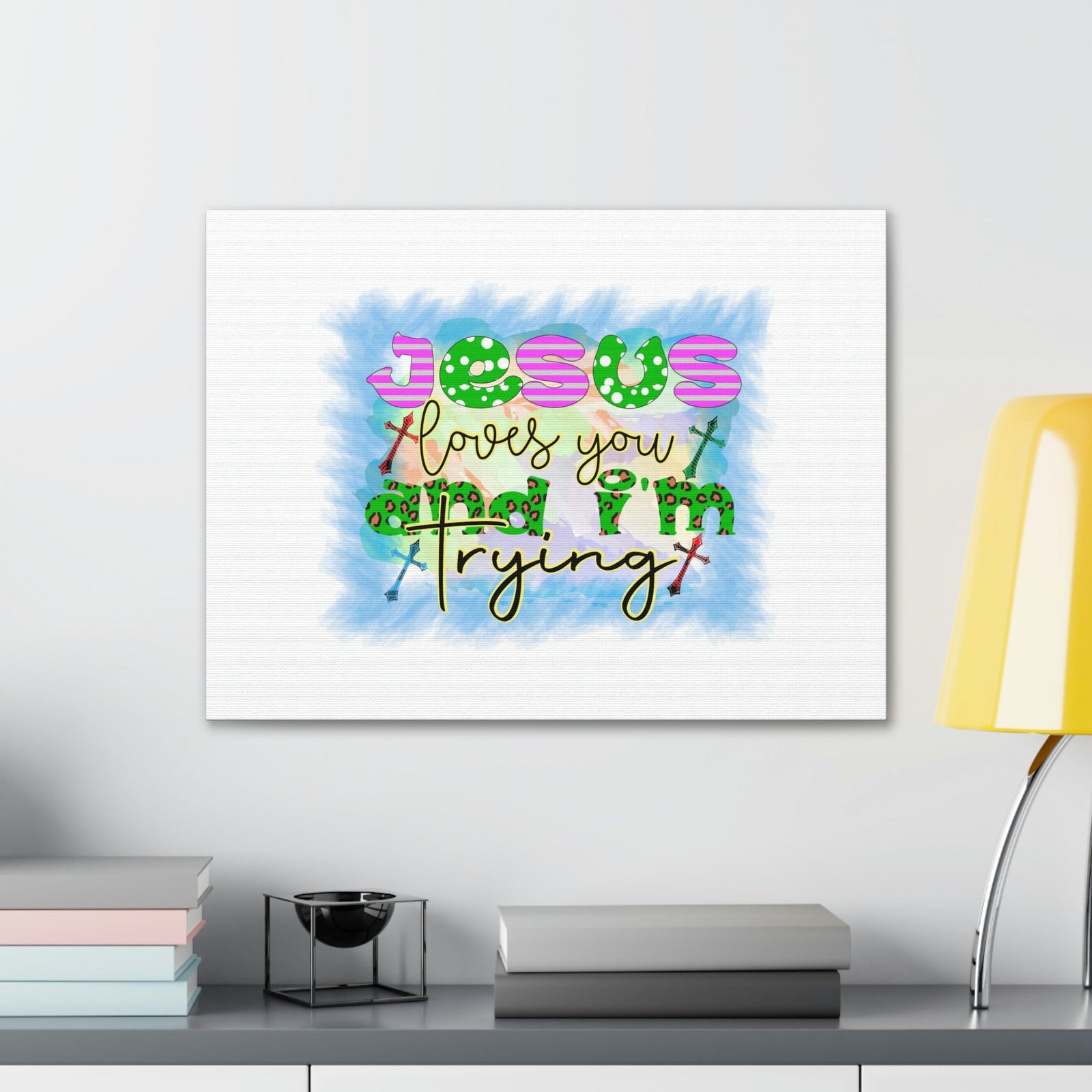 Scripture Walls Jesus Loves You John 15:12 Blue Square Christian Wall Art Bible Verse Print Ready to Hang Unframed-Express Your Love Gifts