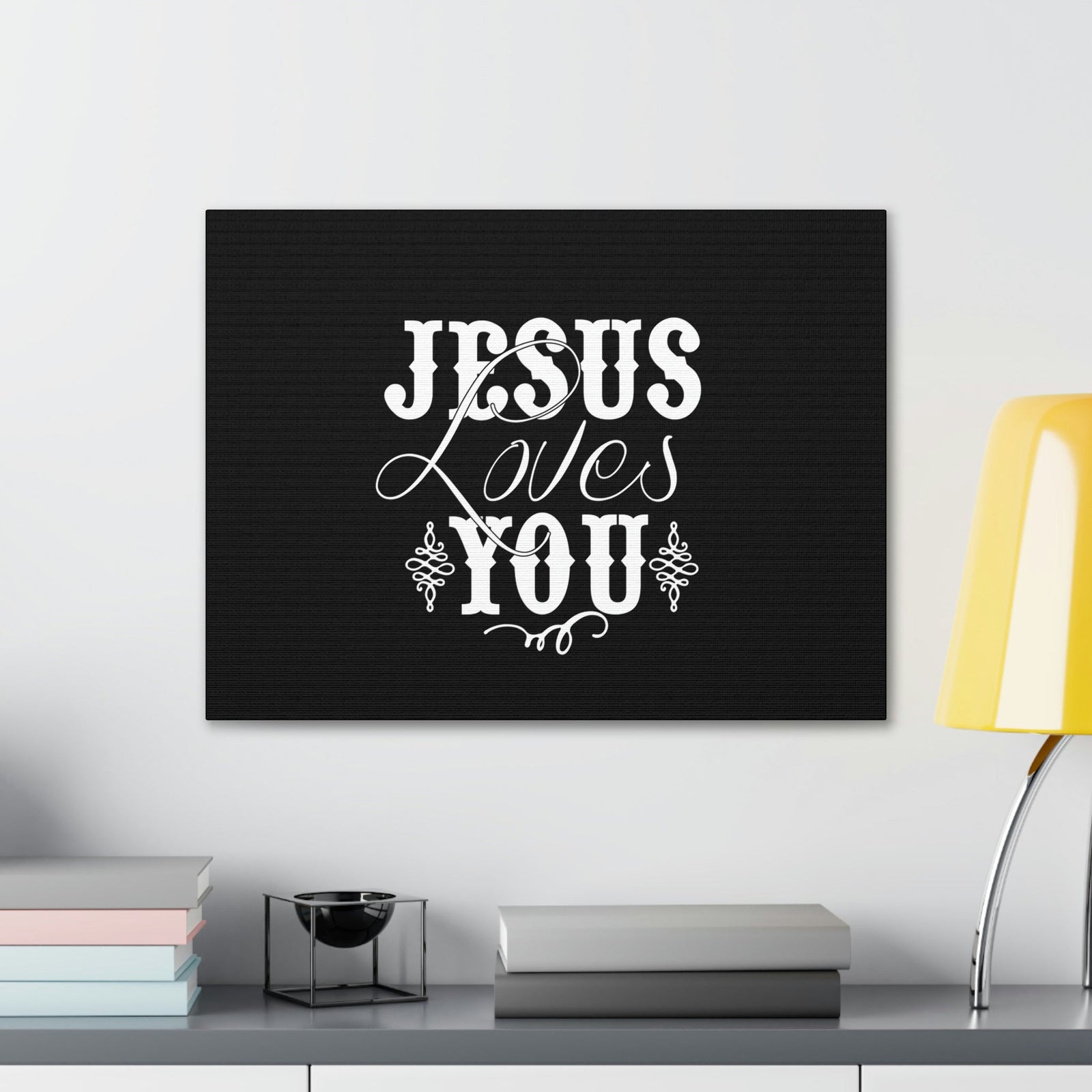 Scripture Walls Jesus Loves You John 15:9 Black Christian Wall Art Bible Verse Print Ready to Hang Unframed-Express Your Love Gifts