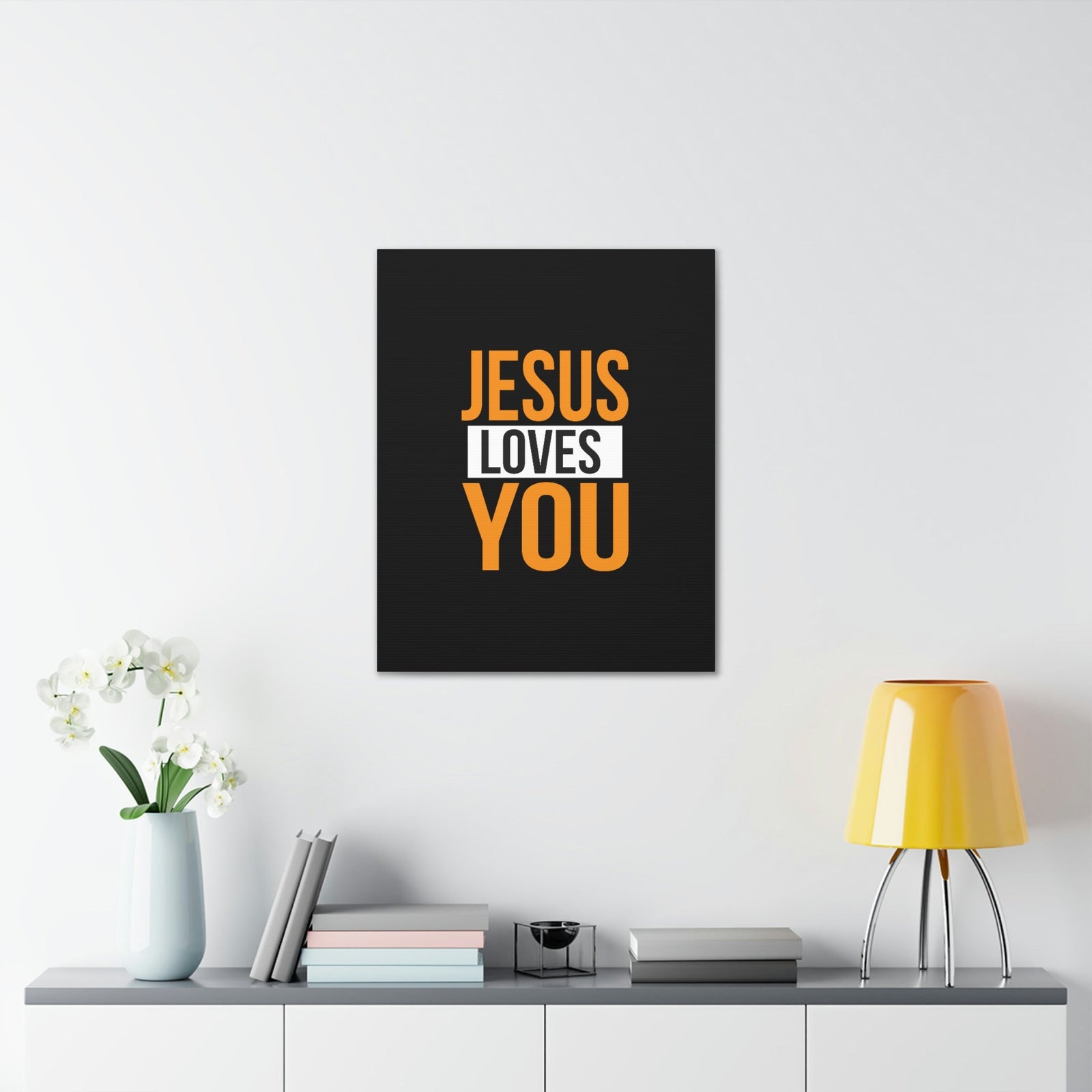 Scripture Walls Jesus Loves You John 3:16 Orange Christian Wall Art Bible Verse Print Ready to Hang Unframed-Express Your Love Gifts