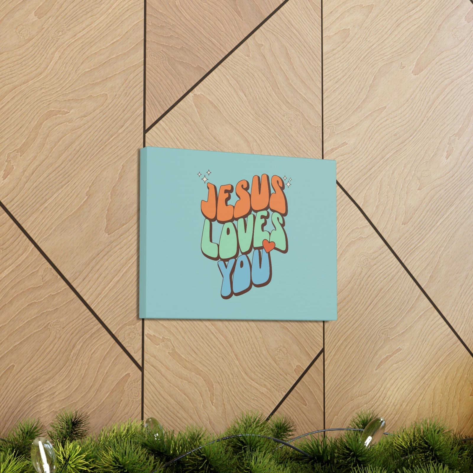 Scripture Walls Jesus Loves You Sky Blue John 15:9 Bible Canvas Christian Wall Art Ready to Hang Unframed-Express Your Love Gifts