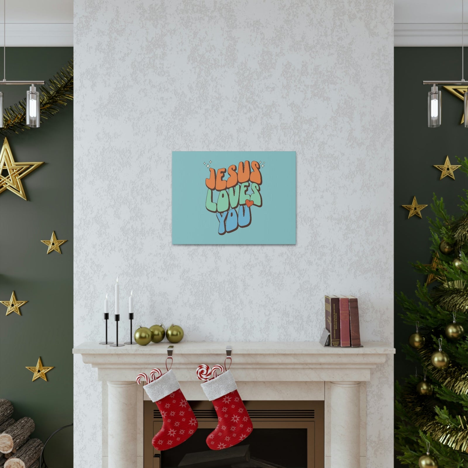 Scripture Walls Jesus Loves You Sky Blue John 15:9 Bible Canvas Christian Wall Art Ready to Hang Unframed-Express Your Love Gifts