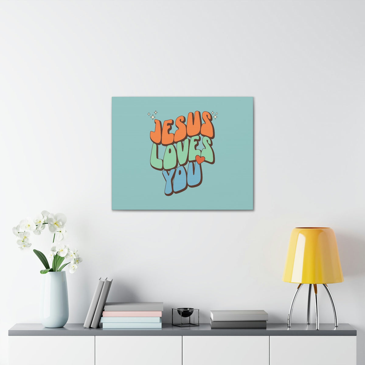 Scripture Walls Jesus Loves You Sky Blue John 15:9 Bible Canvas Christian Wall Art Ready to Hang Unframed-Express Your Love Gifts