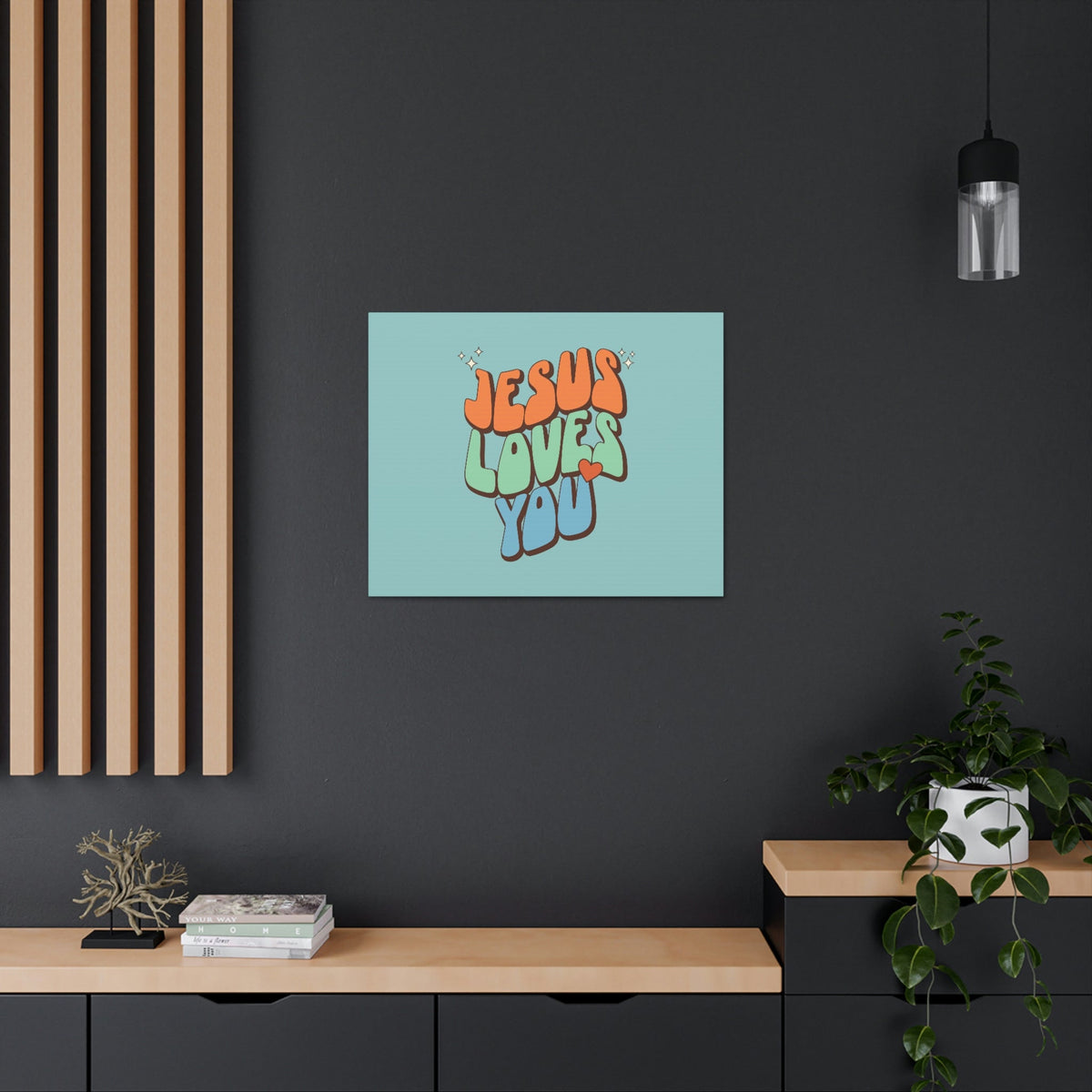 Scripture Walls Jesus Loves You Sky Blue John 15:9 Bible Canvas Christian Wall Art Ready to Hang Unframed-Express Your Love Gifts