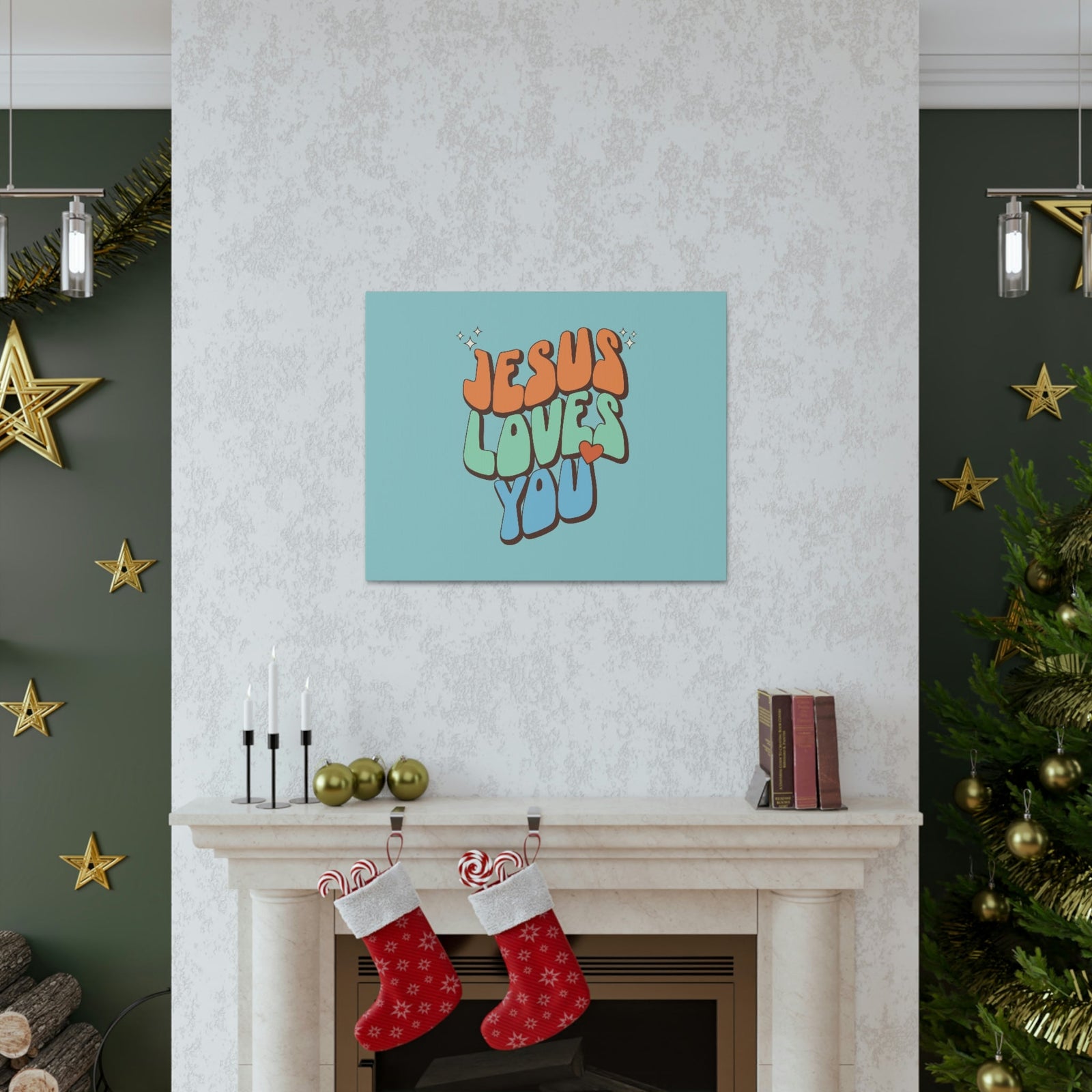 Scripture Walls Jesus Loves You Sky Blue John 15:9 Bible Canvas Christian Wall Art Ready to Hang Unframed-Express Your Love Gifts