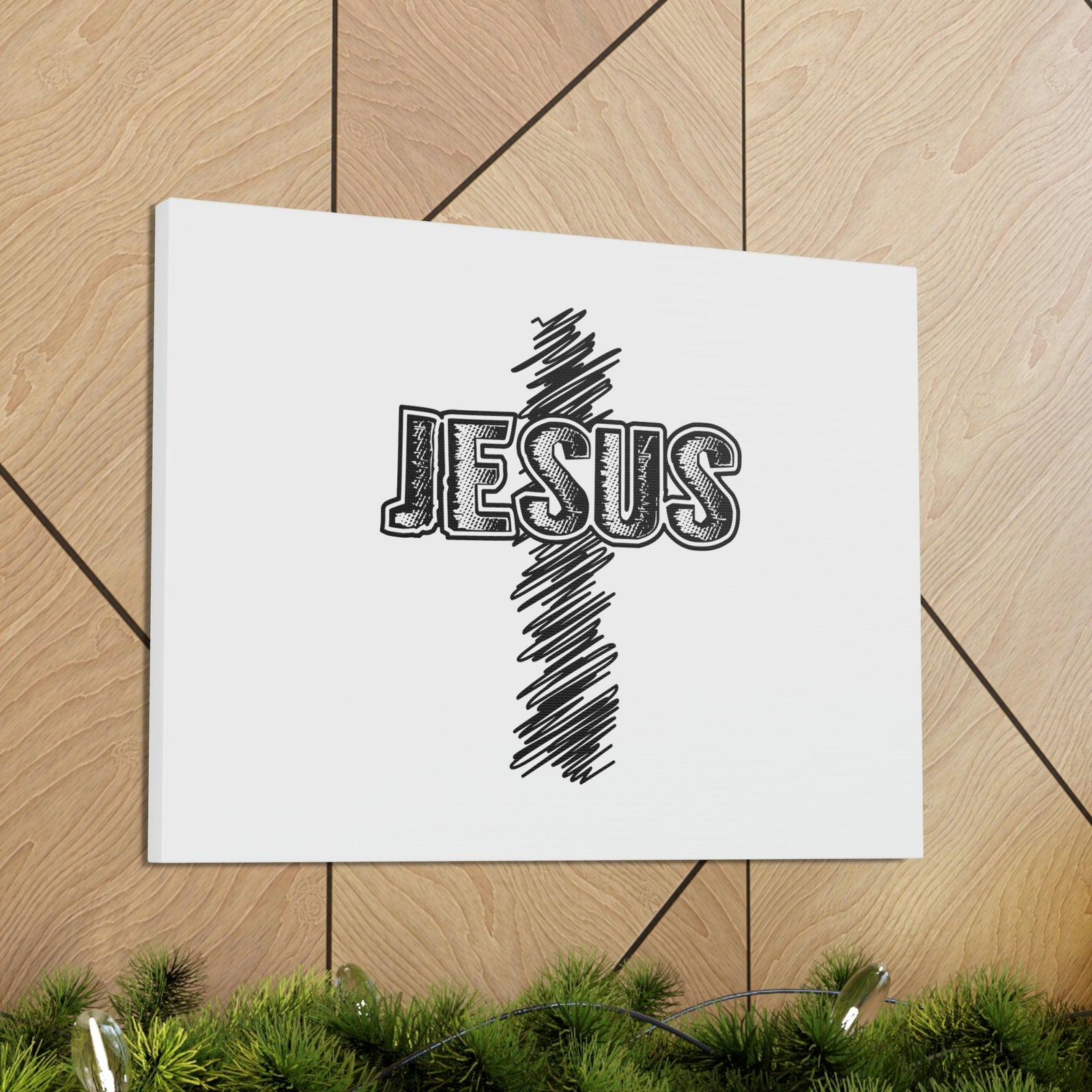 Scripture Walls Jesus Mark 8:34 Cross White Christian Wall Art Bible Verse Print Ready to Hang Unframed-Express Your Love Gifts
