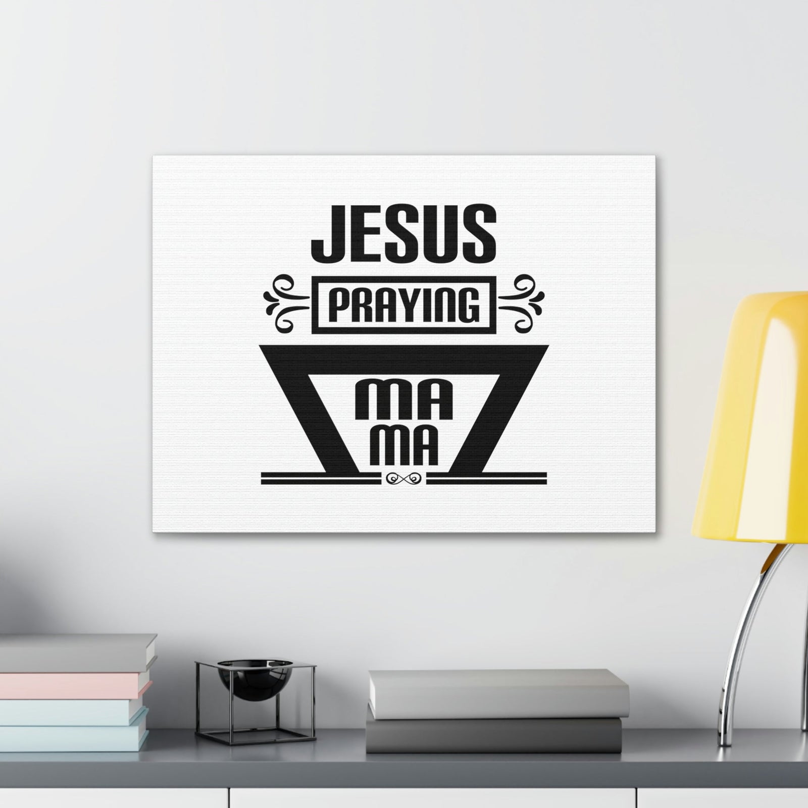 Scripture Walls Jesus Praying Luke 2:51 White Christian Wall Art Bible Verse Print Ready to Hang Unframed-Express Your Love Gifts