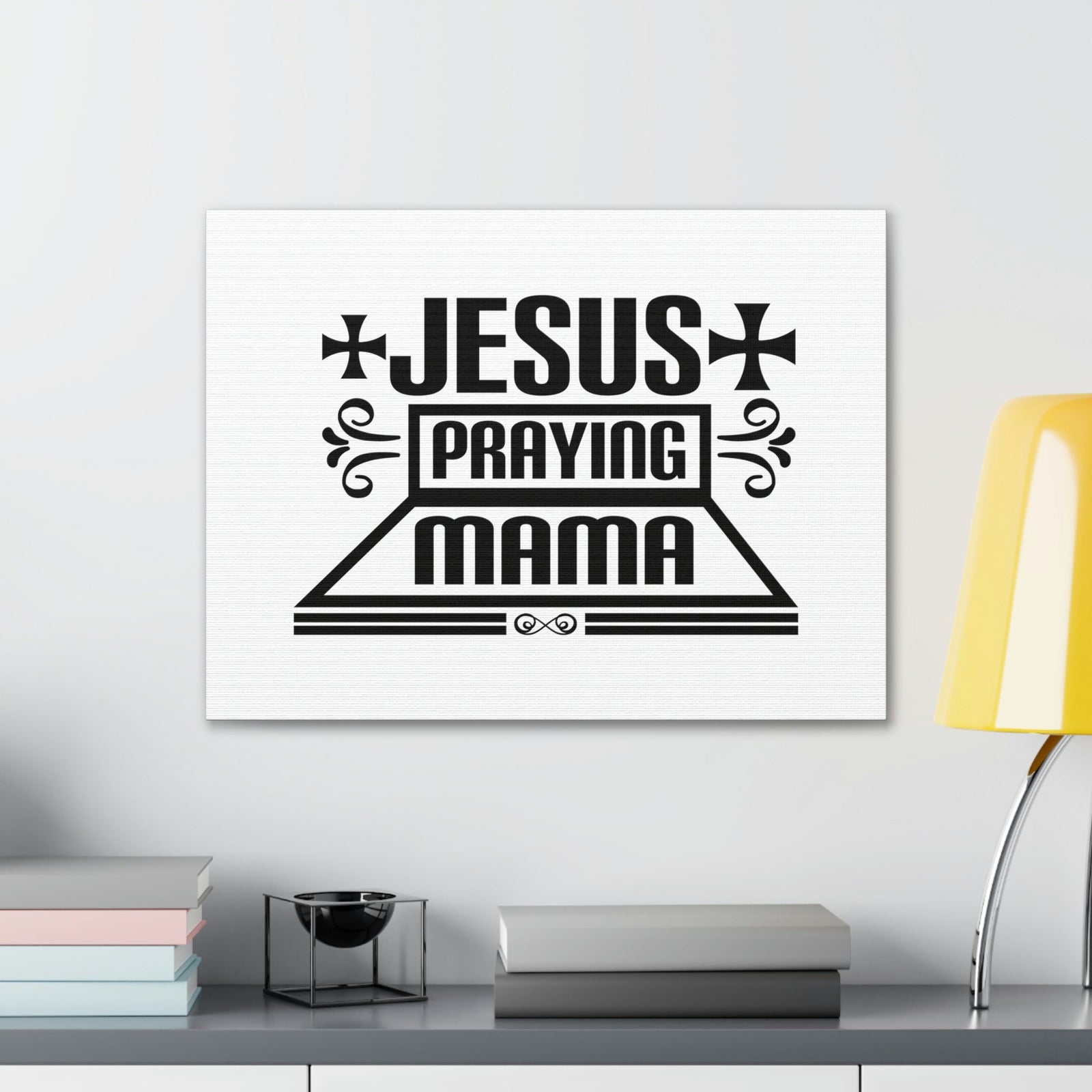 Scripture Walls Jesus Praying Mama Acts 1:14 Cross Christian Wall Art Bible Verse Print Ready to Hang Unframed-Express Your Love Gifts