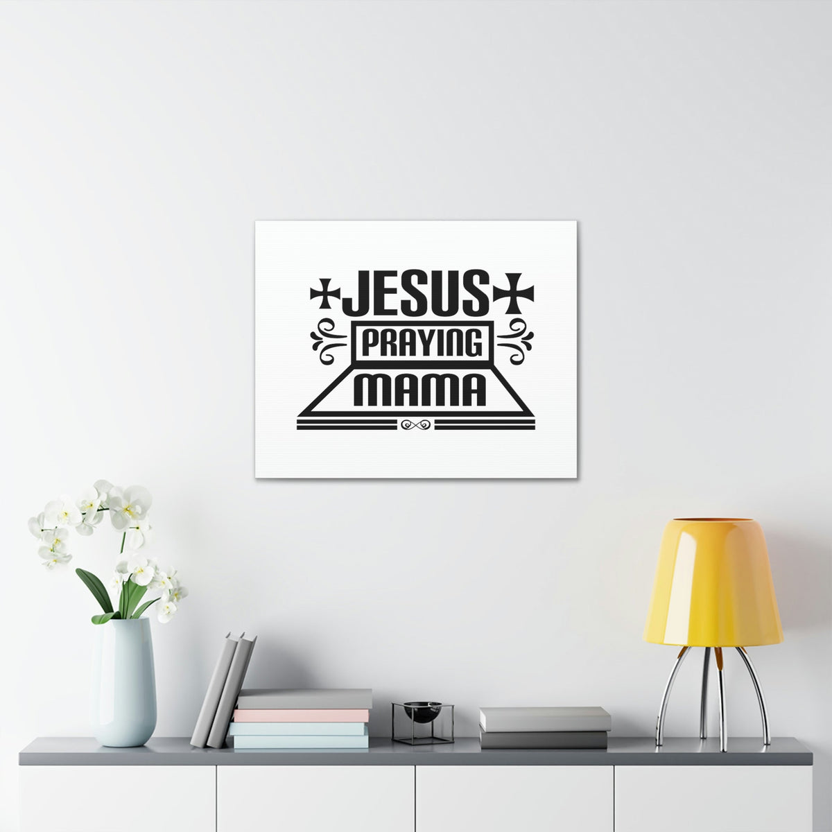 Scripture Walls Jesus Praying Mama Acts 1:14 Cross Christian Wall Art Bible Verse Print Ready to Hang Unframed-Express Your Love Gifts