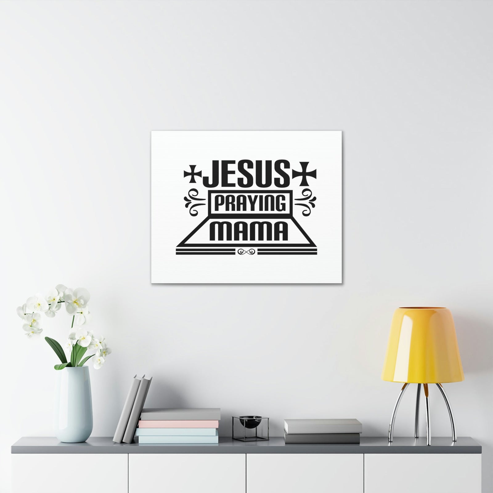 Scripture Walls Jesus Praying Mama Acts 1:14 Cross Christian Wall Art Bible Verse Print Ready to Hang Unframed-Express Your Love Gifts