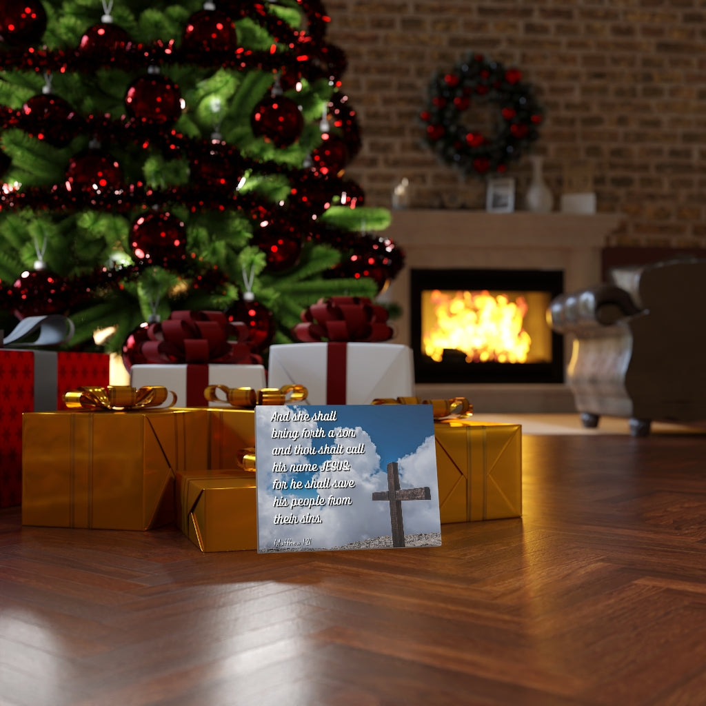 Scripture Walls Jesus Save His People Matthew 1:21 Bible Verse Canvas Christian Wall Art Ready to Hang Unframed-Express Your Love Gifts