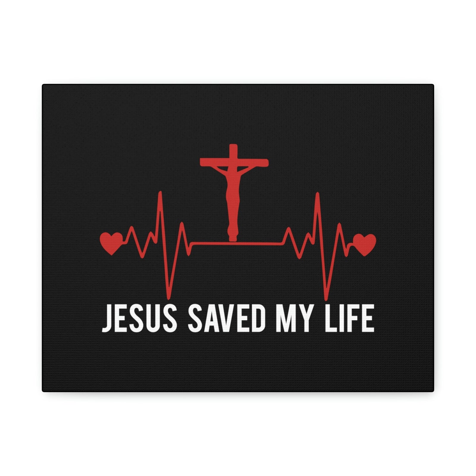 Scripture Walls Jesus Saved My Life Ephesians 2:8 Heartbeat Christian Wall Art Bible Verse Print Ready to Hang Unframed-Express Your Love Gifts