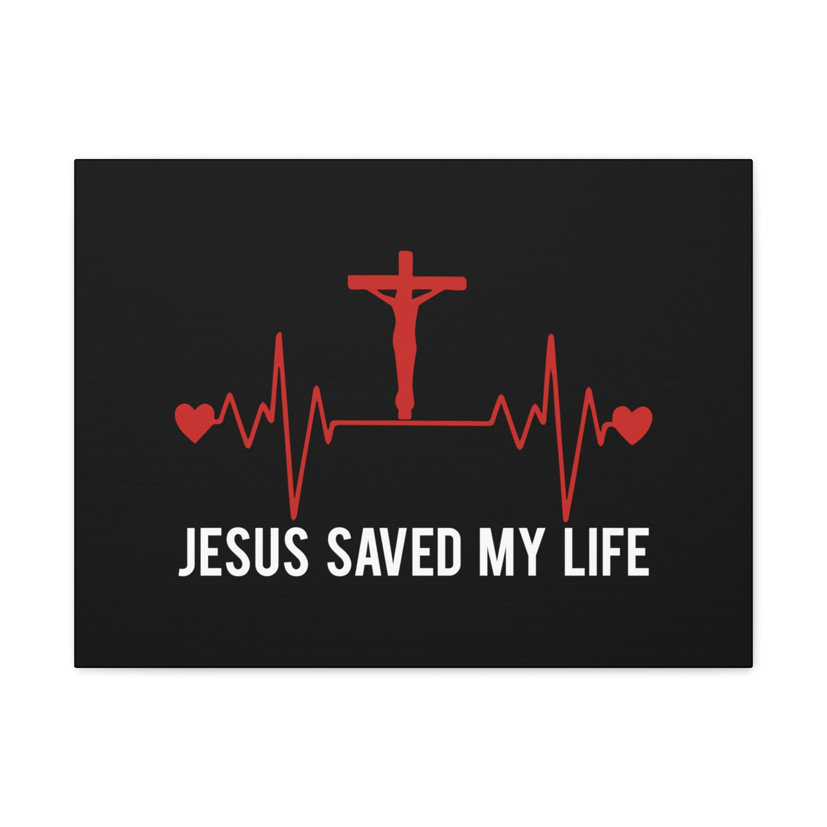 Scripture Walls Jesus Saved My Life Ephesians 2:8 Heartbeat Christian Wall Art Bible Verse Print Ready to Hang Unframed-Express Your Love Gifts