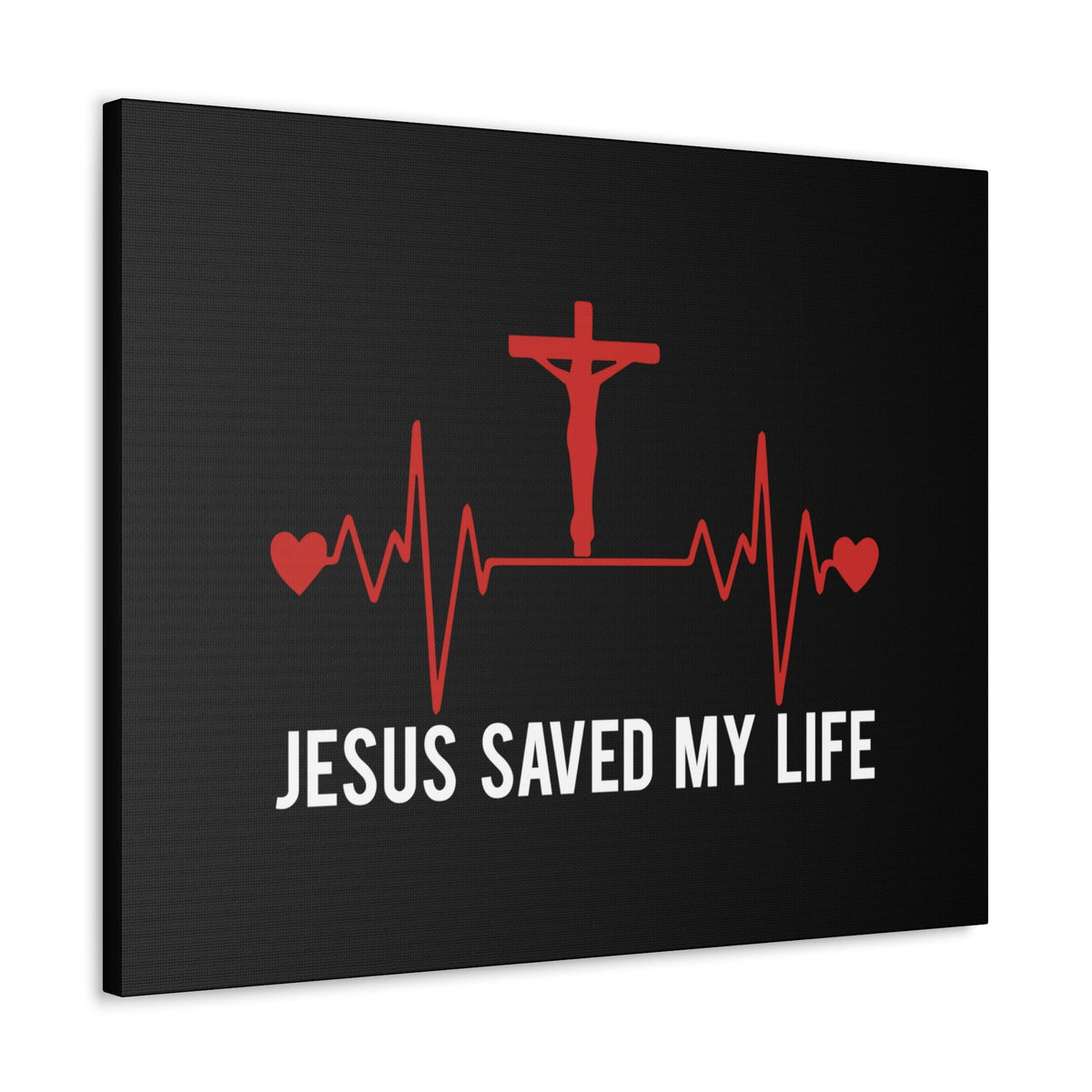 Scripture Walls Jesus Saved My Life Ephesians 2:8 Heartbeat Christian Wall Art Bible Verse Print Ready to Hang Unframed-Express Your Love Gifts