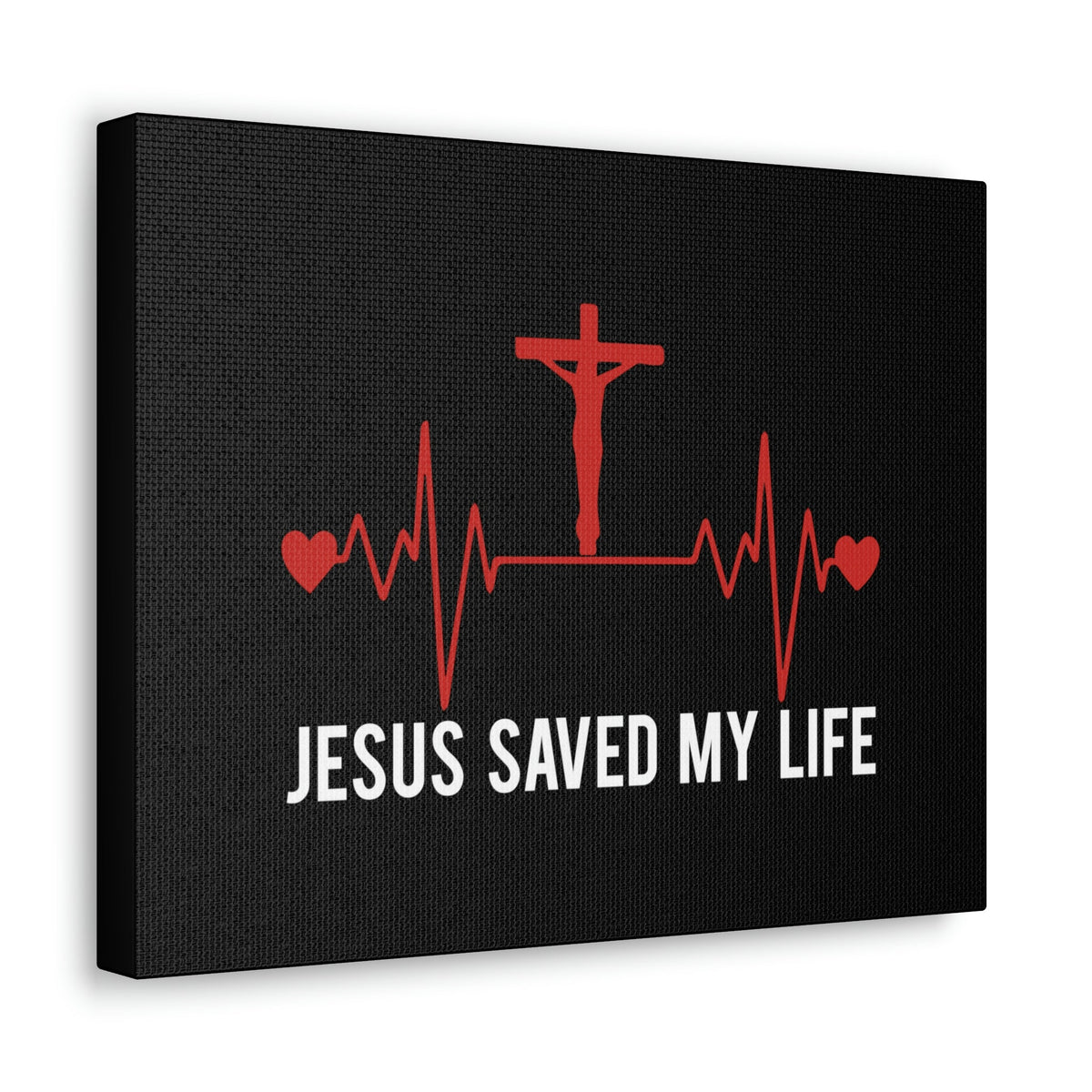 Scripture Walls Jesus Saved My Life Ephesians 2:8 Heartbeat Christian Wall Art Bible Verse Print Ready to Hang Unframed-Express Your Love Gifts