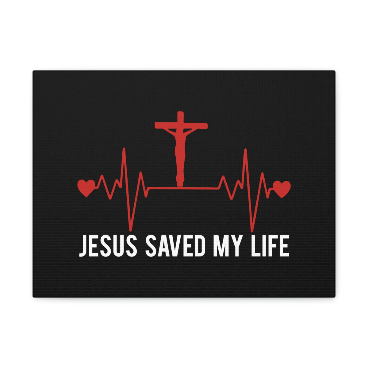 Scripture Walls Jesus Saved My Life Ephesians 2:8 Heartbeat Christian Wall Art Bible Verse Print Ready to Hang Unframed-Express Your Love Gifts