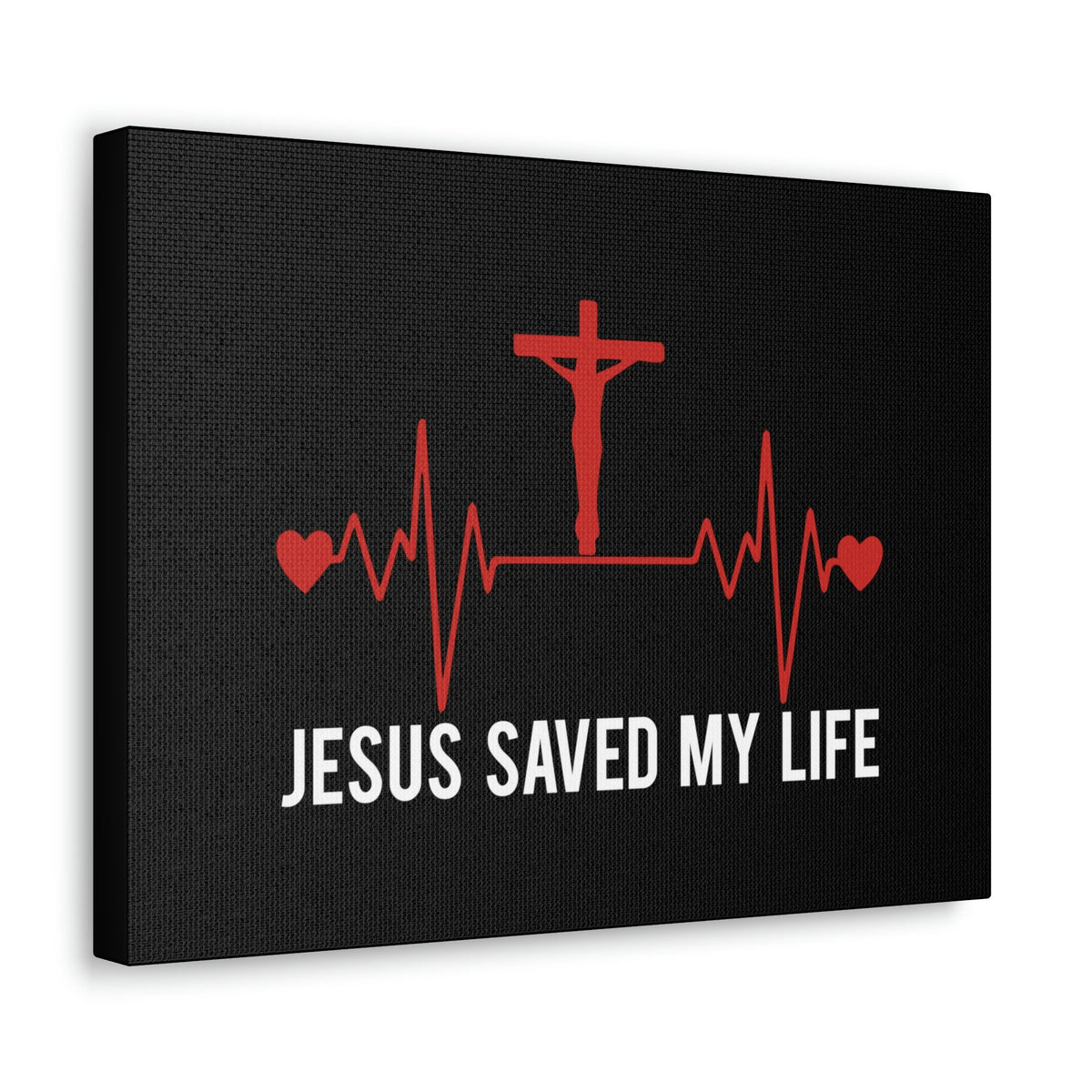Scripture Walls Jesus Saved My Life Ephesians 2:8 Heartbeat Christian Wall Art Bible Verse Print Ready to Hang Unframed-Express Your Love Gifts