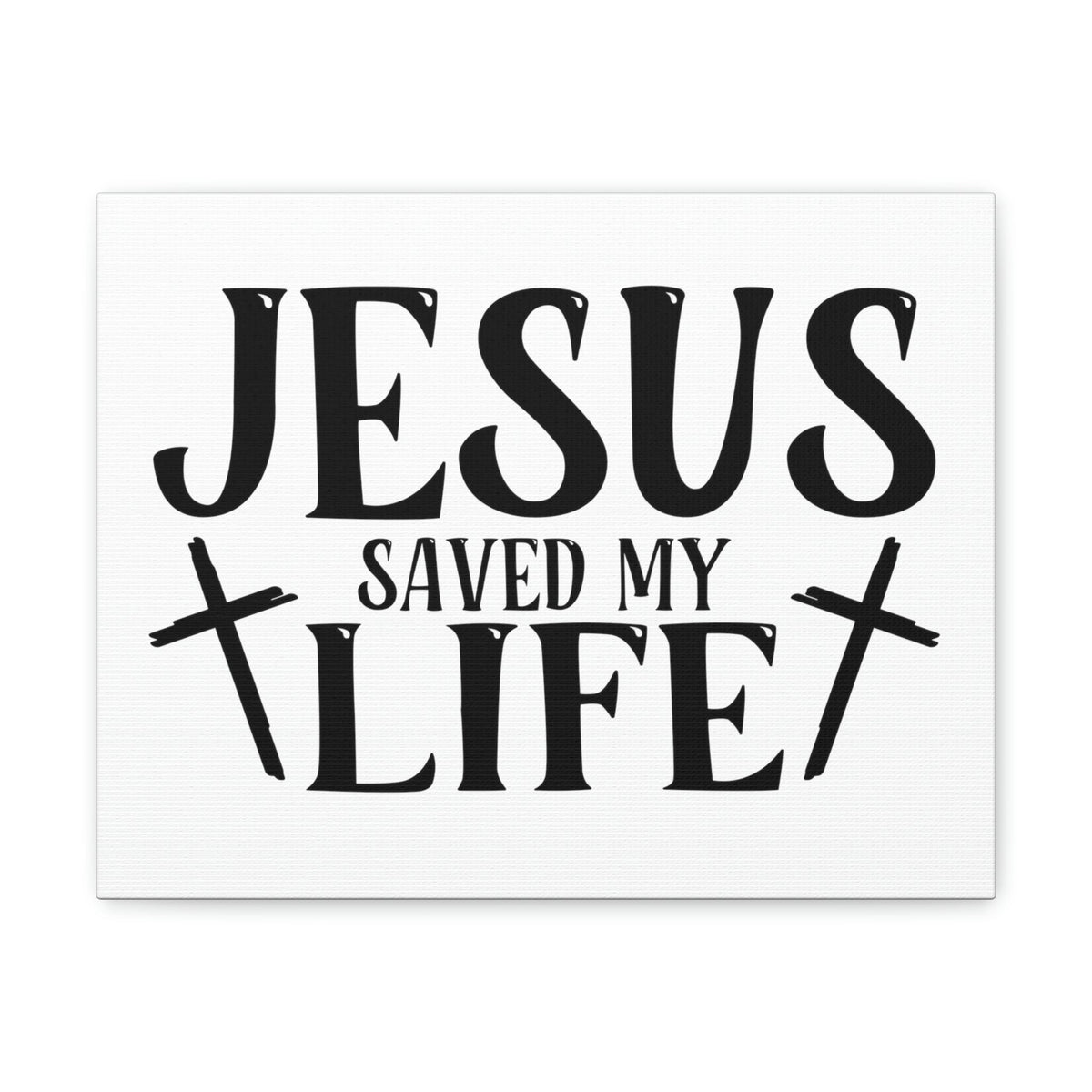 Scripture Walls Jesus Saved My Life John 3:16 Cross White Christian Wall Art Bible Verse Print Ready to Hang Unframed-Express Your Love Gifts