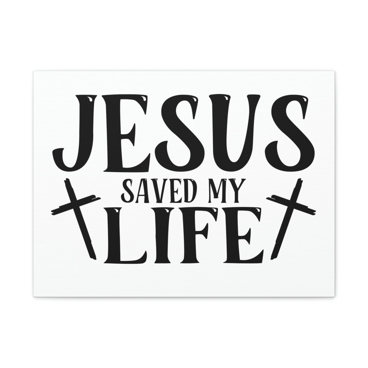 Scripture Walls Jesus Saved My Life John 3:16 Cross White Christian Wall Art Bible Verse Print Ready to Hang Unframed-Express Your Love Gifts