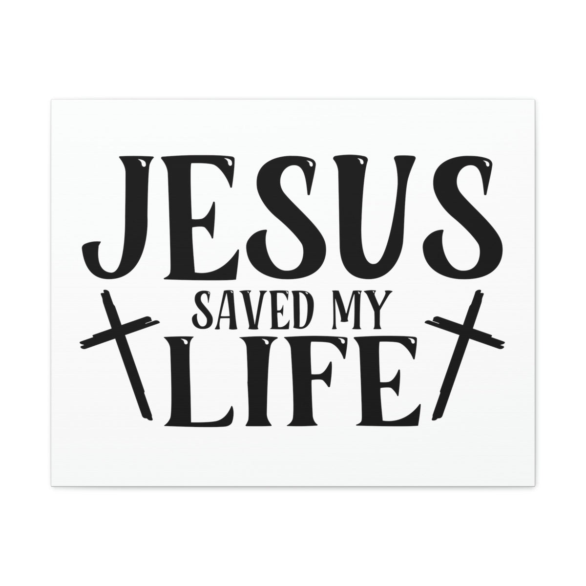 Scripture Walls Jesus Saved My Life John 3:16 Cross White Christian Wall Art Bible Verse Print Ready to Hang Unframed-Express Your Love Gifts