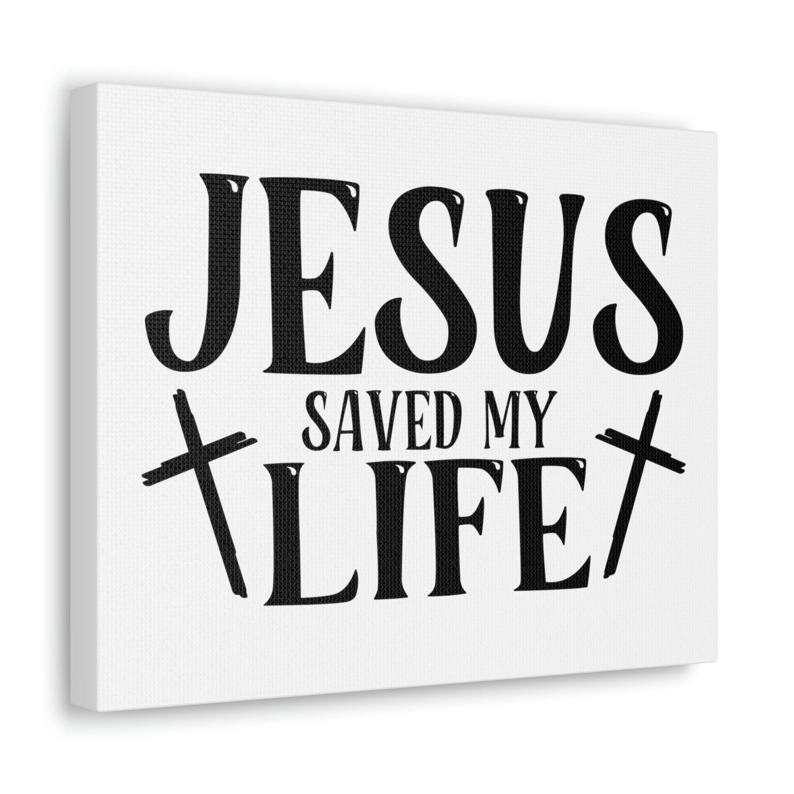 Scripture Walls Jesus Saved My Life John 3:16 Cross White Christian Wall Art Bible Verse Print Ready to Hang Unframed-Express Your Love Gifts