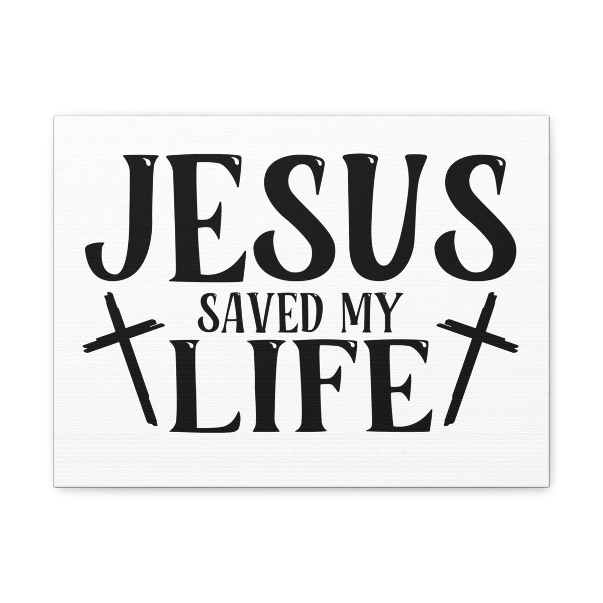 Scripture Walls Jesus Saved My Life John 3:16 Cross White Christian Wall Art Bible Verse Print Ready to Hang Unframed-Express Your Love Gifts