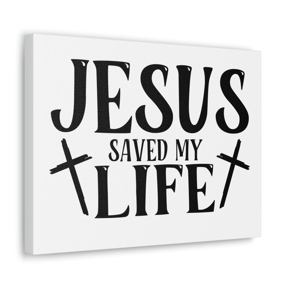 Scripture Walls Jesus Saved My Life John 3:16 Cross White Christian Wall Art Bible Verse Print Ready to Hang Unframed-Express Your Love Gifts