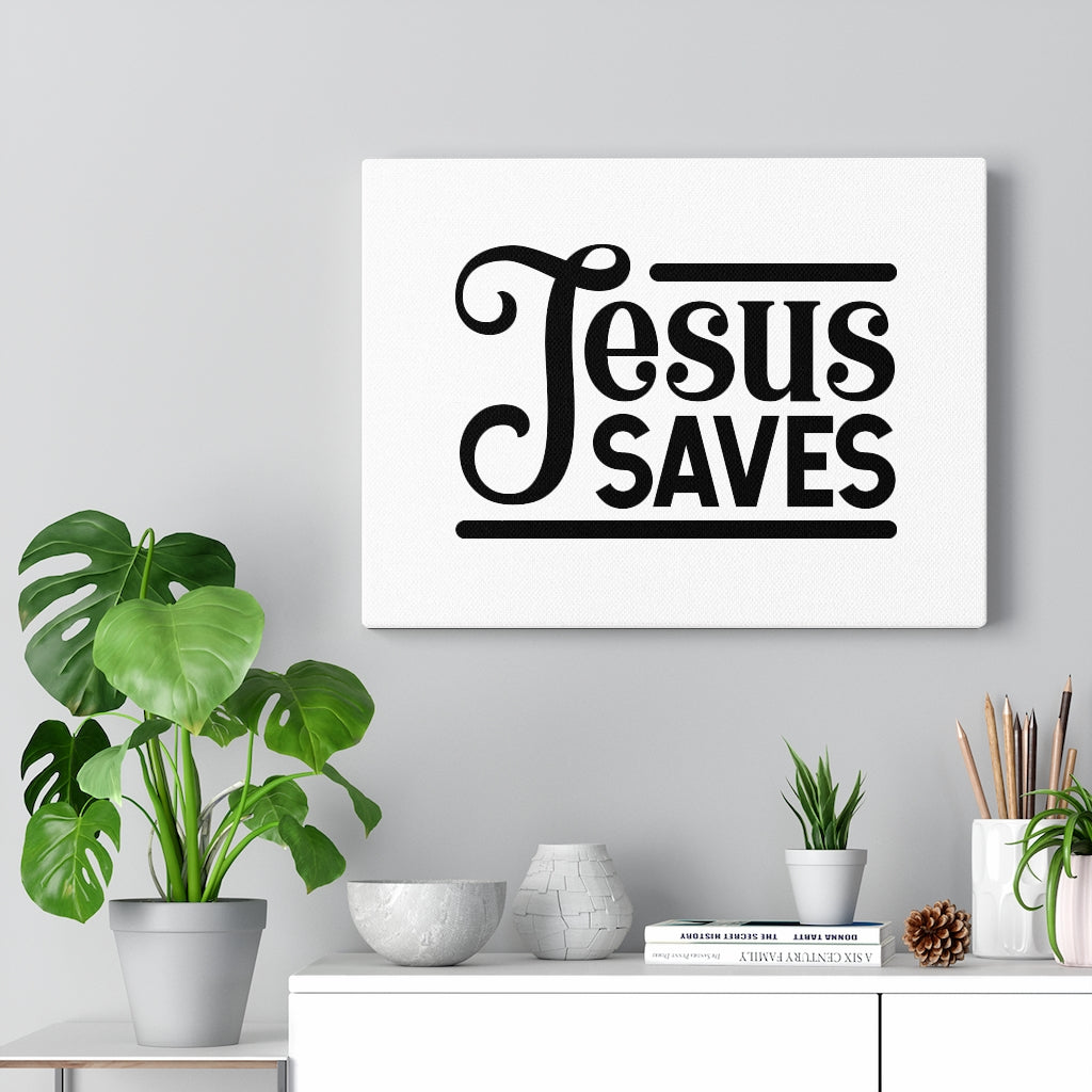 Scripture Walls Jesus Saves Bible Verse Canvas Christian Wall Art Ready to Hang Unframed-Express Your Love Gifts