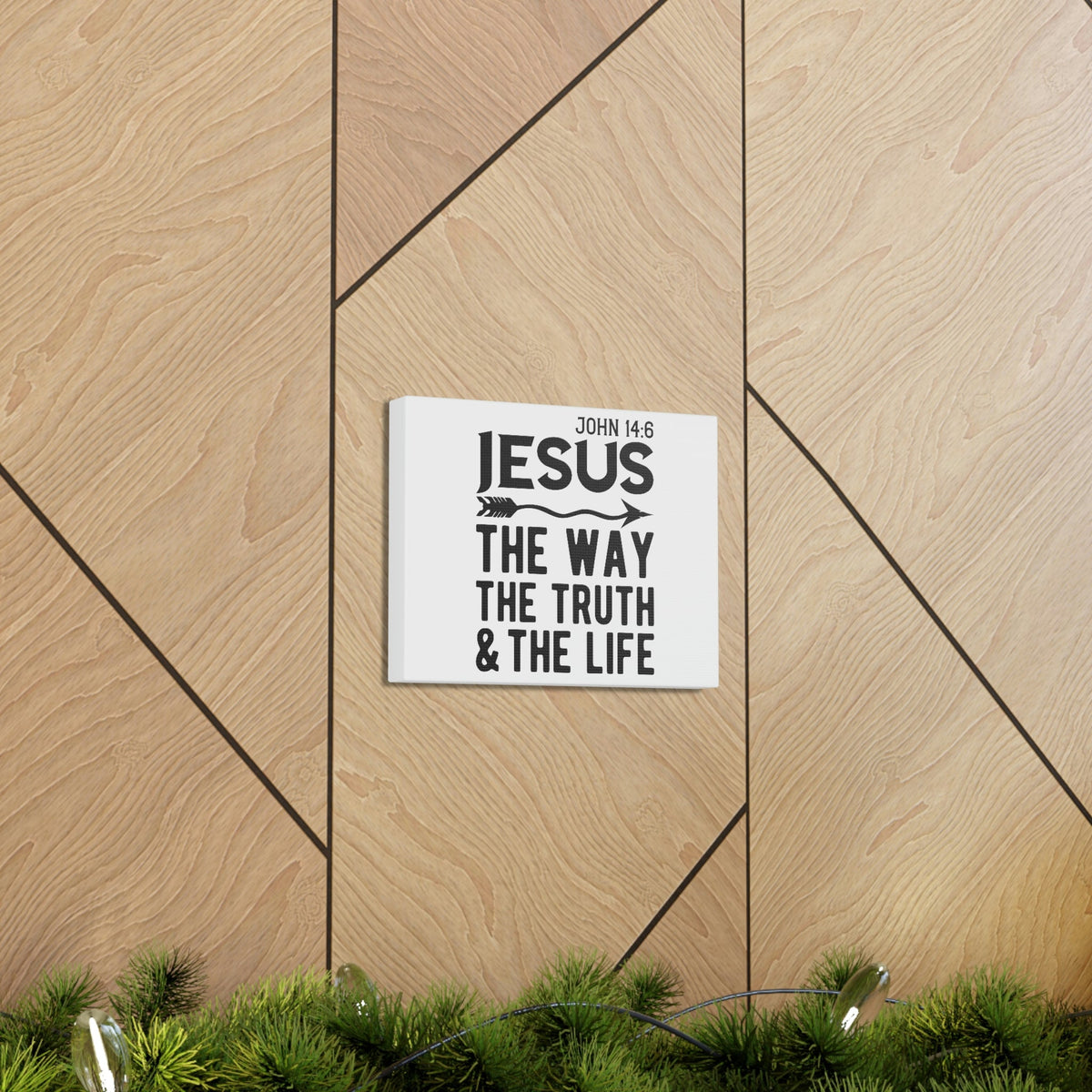 Scripture Walls Jesus The Way John 14:6 Arrow Bible Verse Canvas Christian Wall Art Ready To Hang Unframed-Express Your Love Gifts