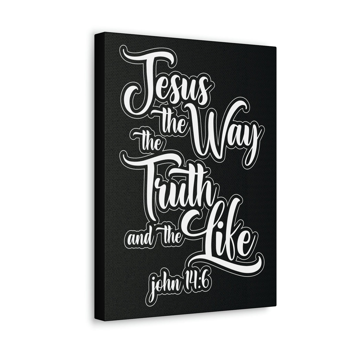 Scripture Walls Jesus The Way The Truth And The Life John 14:6 Black and White Bible Verse Canvas Christian Wall Art Ready To Hang Unframed-Express Your Love Gifts