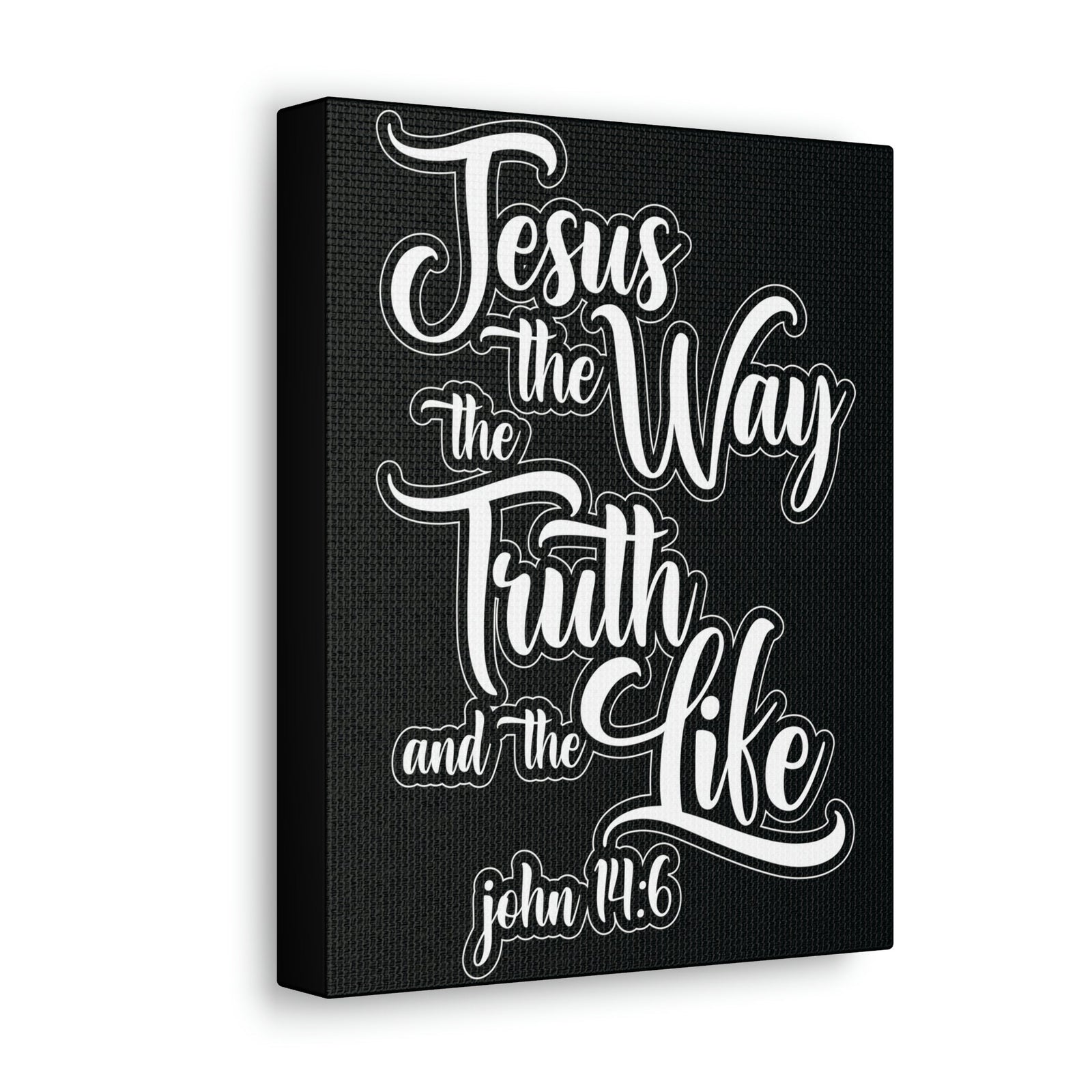 Scripture Walls Jesus The Way The Truth And The Life John 14:6 Black and White Bible Verse Canvas Christian Wall Art Ready To Hang Unframed-Express Your Love Gifts