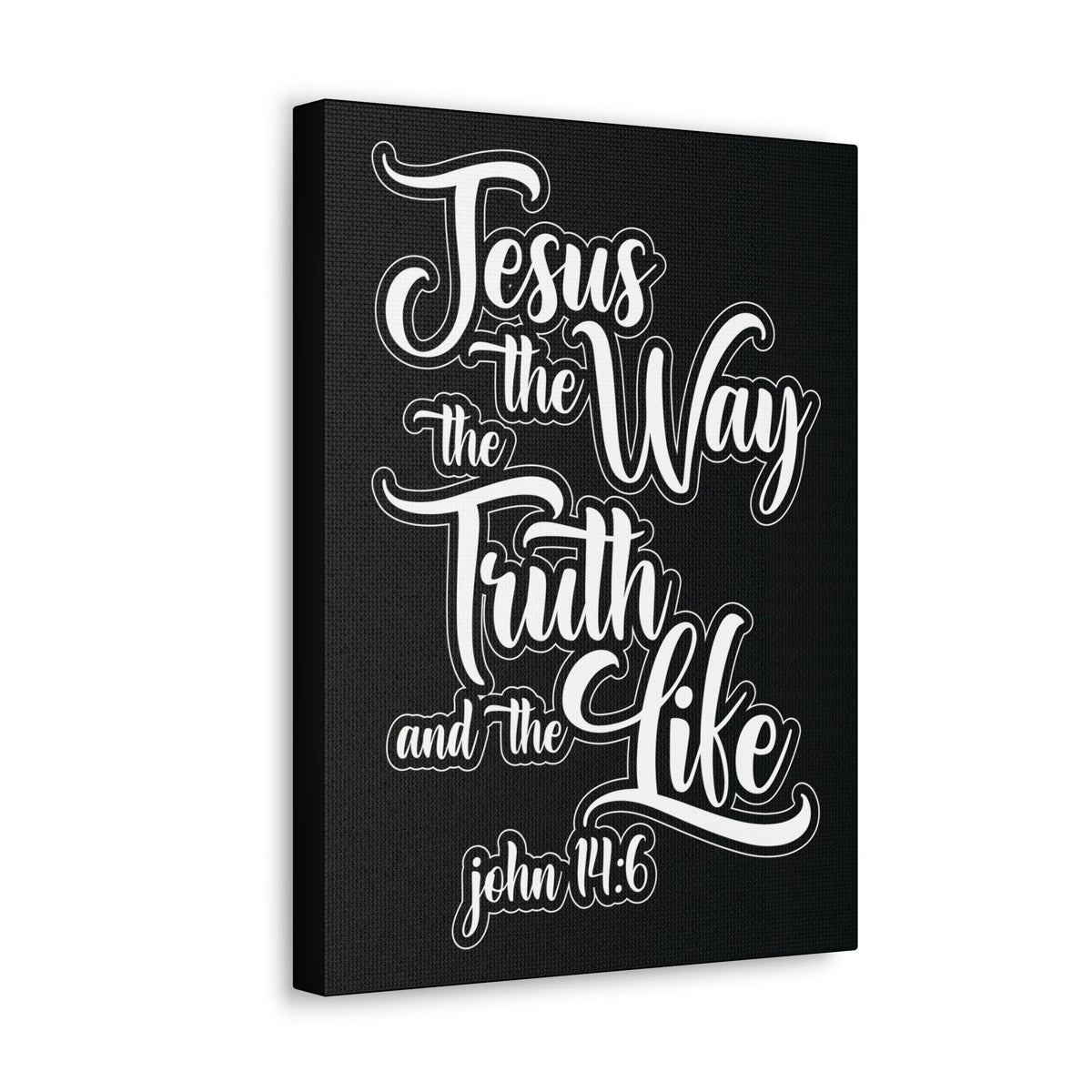 Scripture Walls Jesus The Way The Truth And The Life John 14:6 Black Bible Verse Canvas Christian Wall Art Ready To Hang Unframed-Express Your Love Gifts