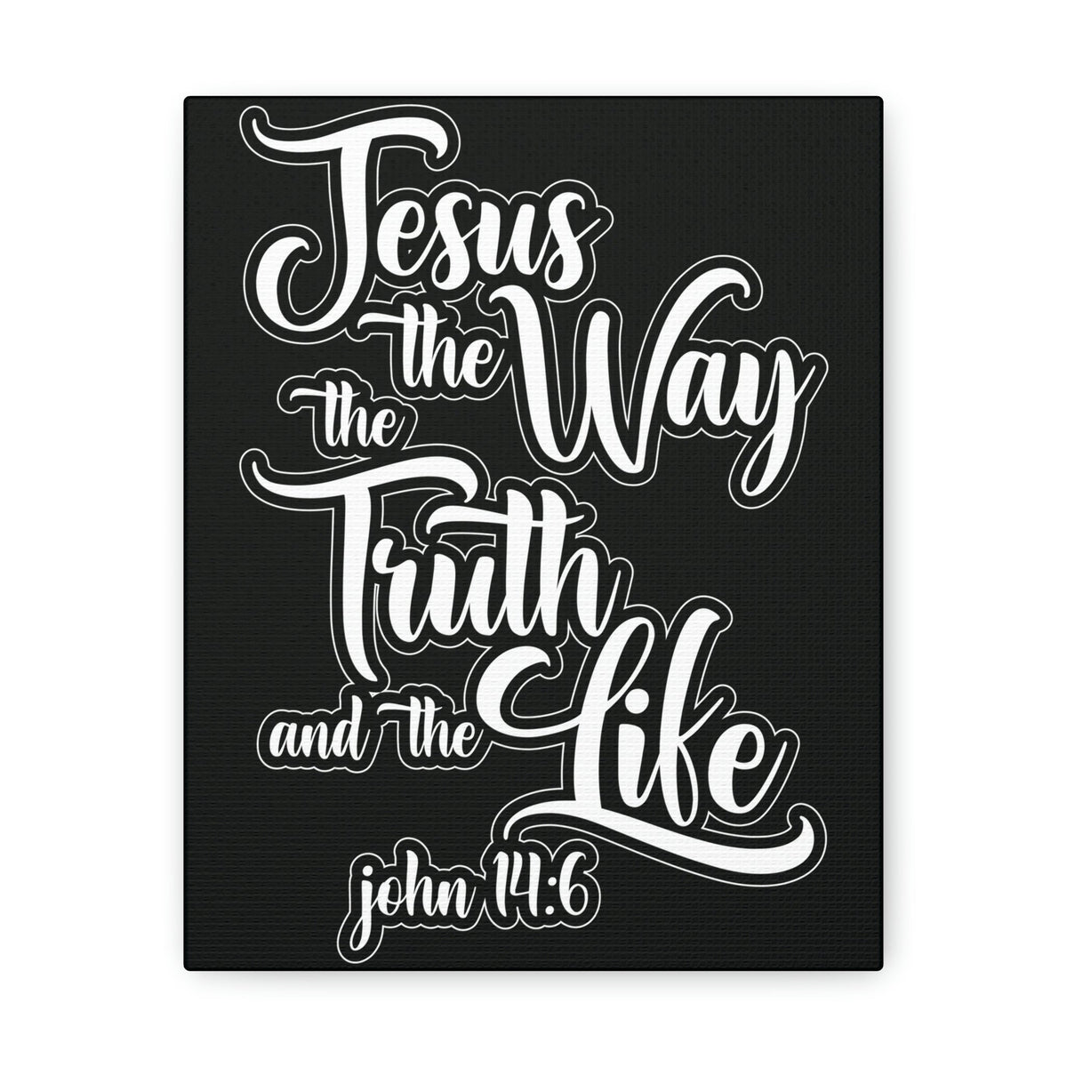 Scripture Walls Jesus The Way The Truth And The Life John 14:6 Black Bible Verse Canvas Christian Wall Art Ready To Hang Unframed-Express Your Love Gifts