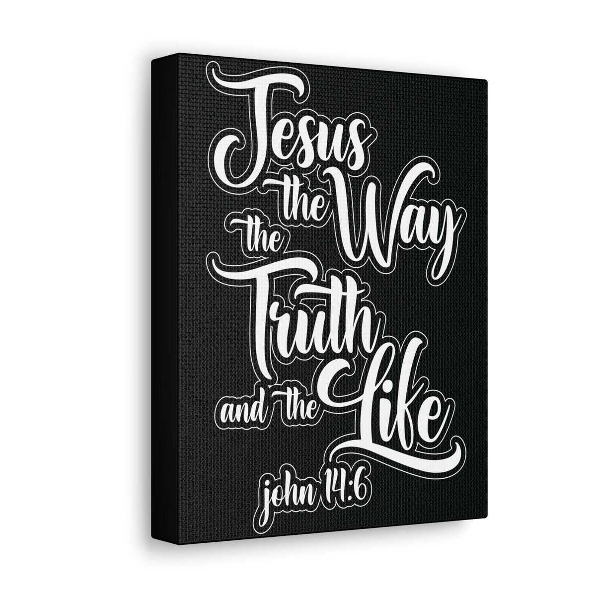 Scripture Walls Jesus The Way The Truth And The Life John 14:6 Black Bible Verse Canvas Christian Wall Art Ready To Hang Unframed-Express Your Love Gifts
