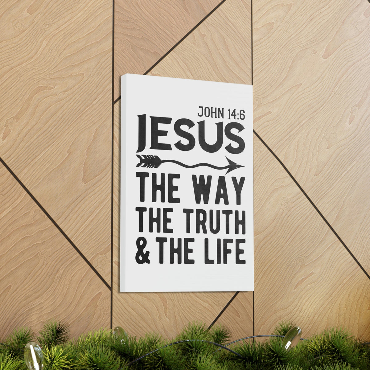 Scripture Walls Jesus The Way The Truth And The Life John 14:6 Bold Bible Verse Canvas Christian Wall Art Ready To Hang Unframed-Express Your Love Gifts
