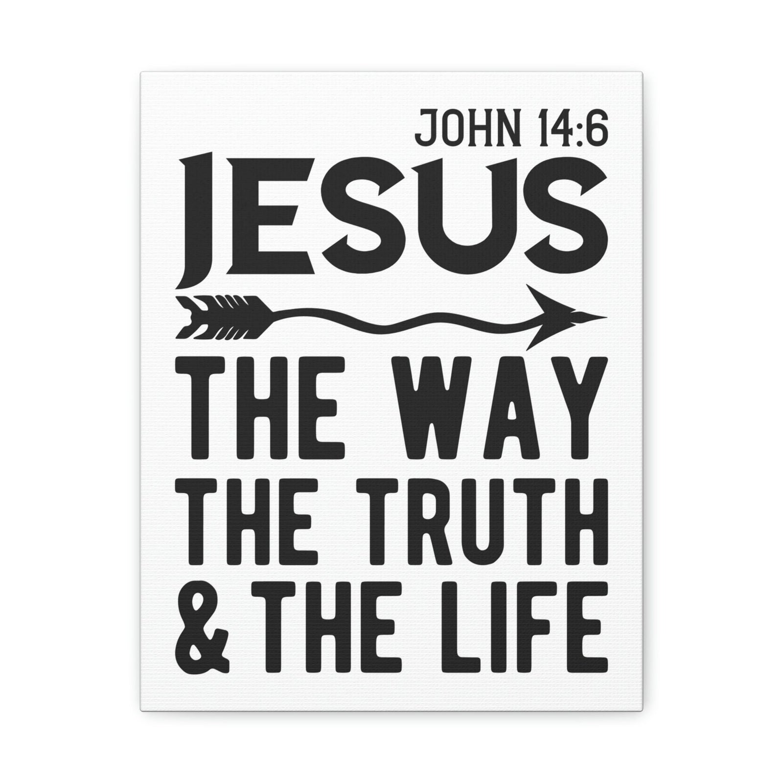 Scripture Walls Jesus The Way The Truth And The Life John 14:6 Bold Bible Verse Canvas Christian Wall Art Ready To Hang Unframed-Express Your Love Gifts