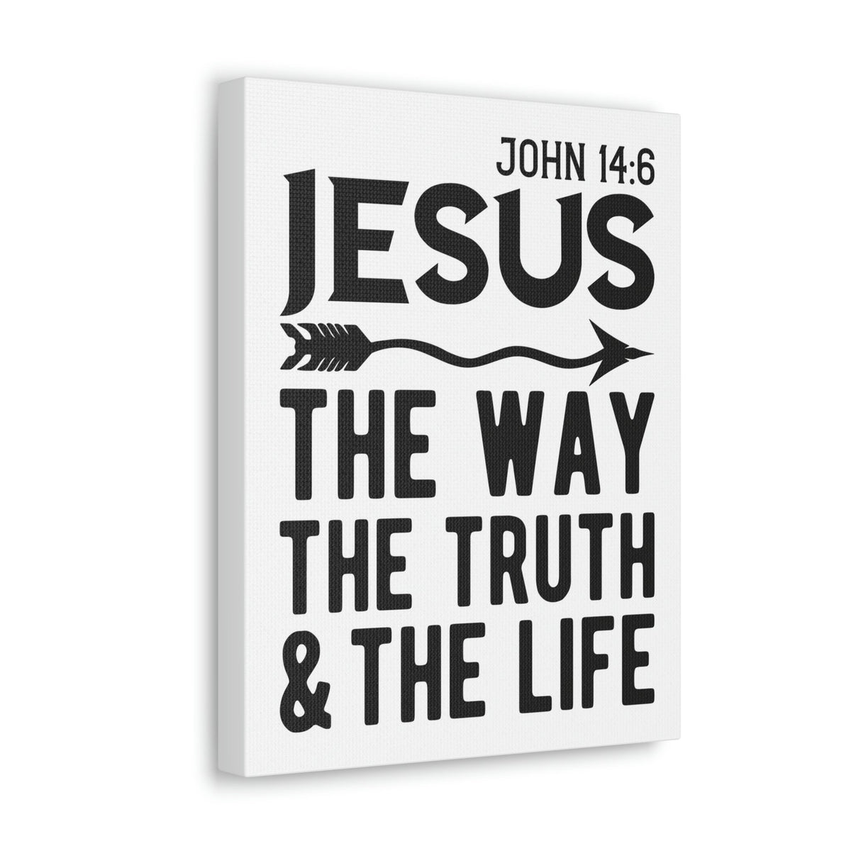 Scripture Walls Jesus The Way The Truth And The Life John 14:6 Bold Bible Verse Canvas Christian Wall Art Ready To Hang Unframed-Express Your Love Gifts