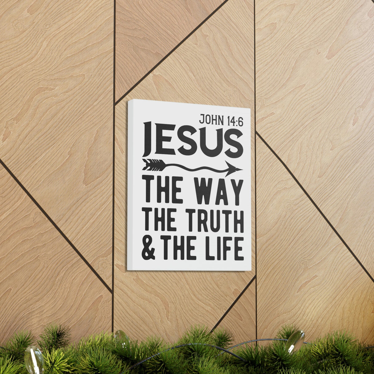 Scripture Walls Jesus The Way The Truth And The Life John 14:6 Bold Bible Verse Canvas Christian Wall Art Ready To Hang Unframed-Express Your Love Gifts