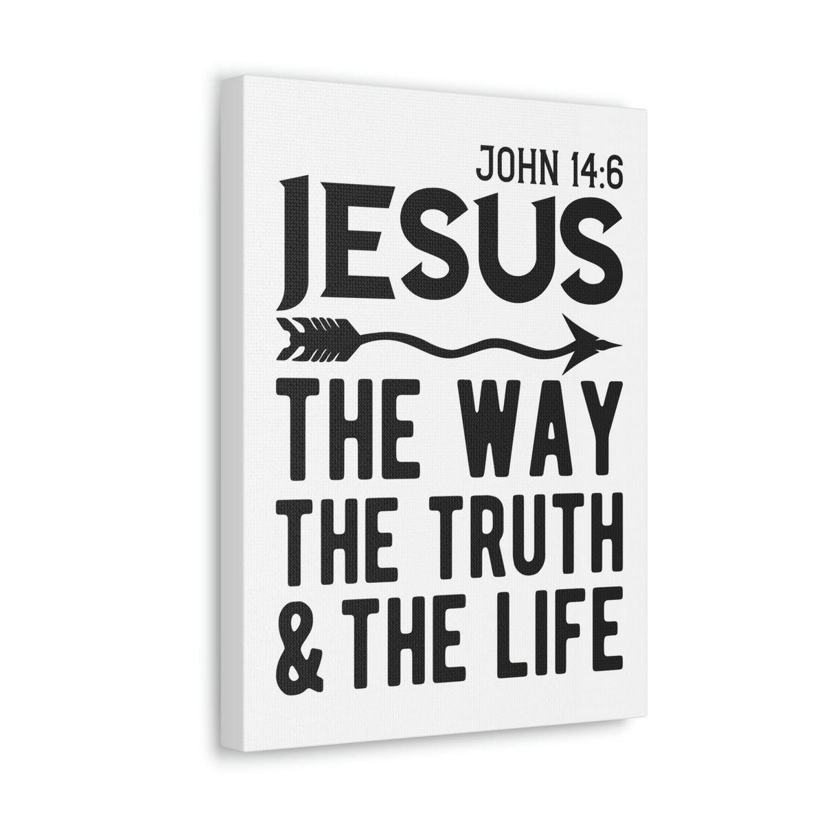 Scripture Walls Jesus The Way The Truth And The Life John 14:6 Bold Bible Verse Canvas Christian Wall Art Ready To Hang Unframed-Express Your Love Gifts