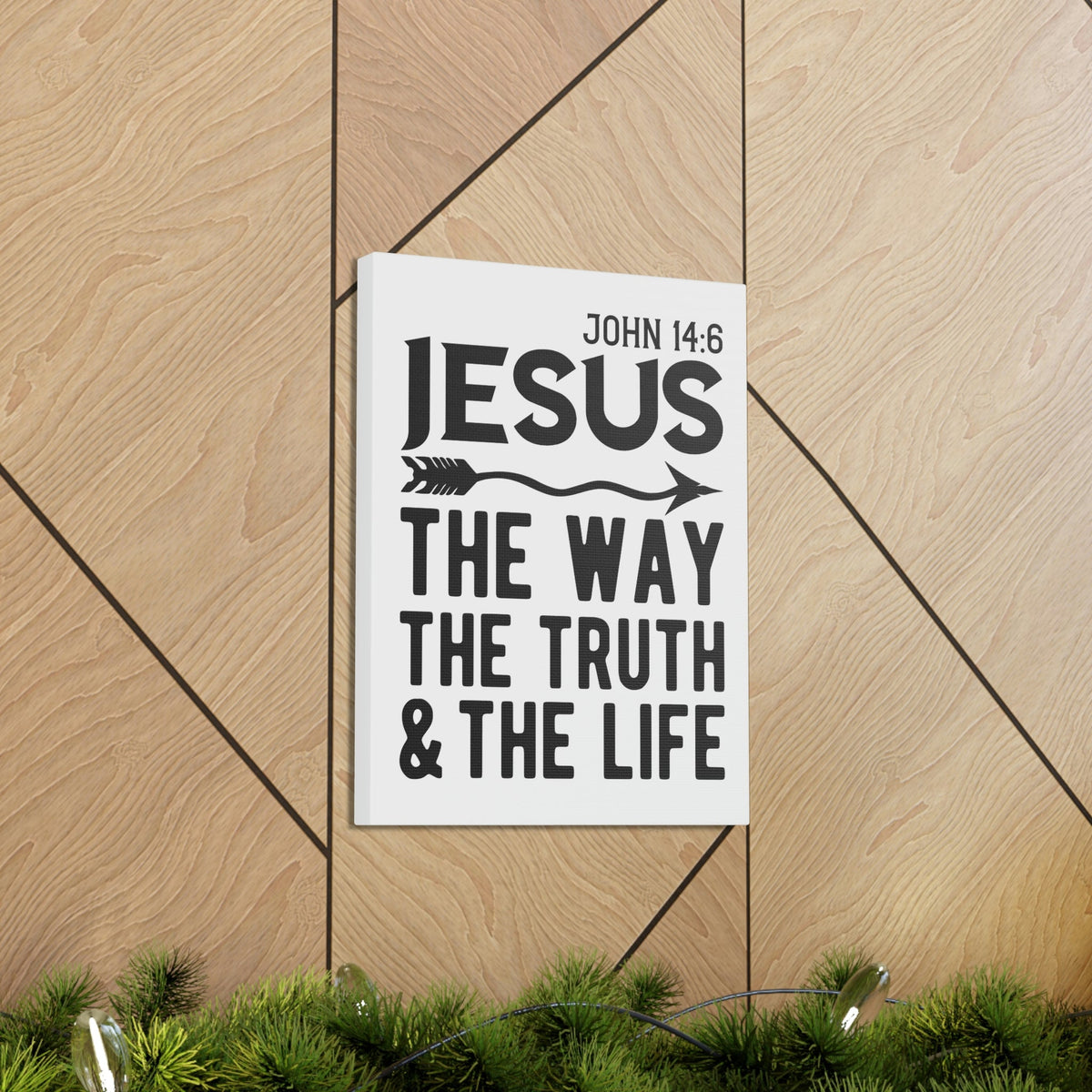 Scripture Walls Jesus The Way The Truth And The Life John 14:6 Bold Bible Verse Canvas Christian Wall Art Ready To Hang Unframed-Express Your Love Gifts
