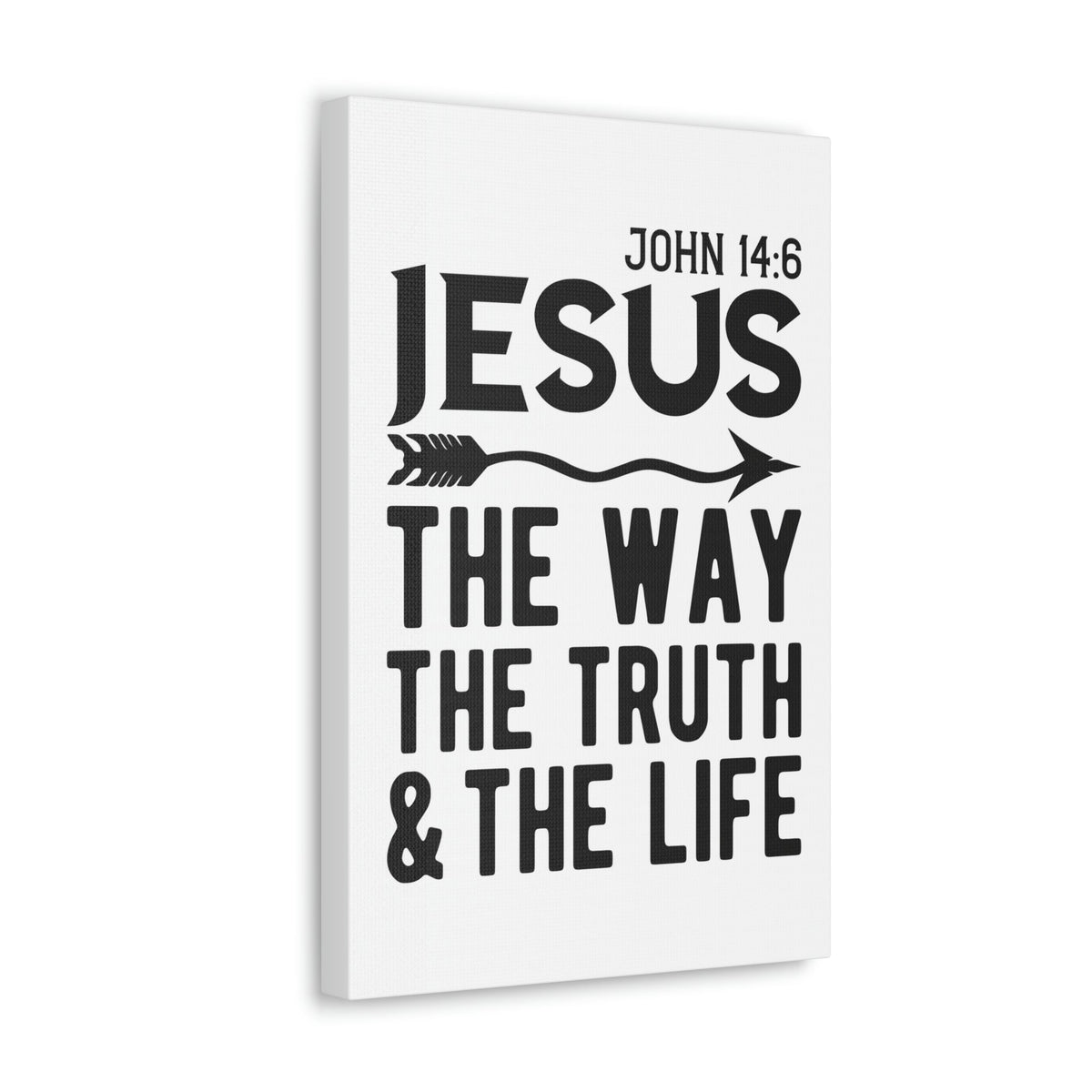Scripture Walls Jesus The Way The Truth And The Life John 14:6 Bold Bible Verse Canvas Christian Wall Art Ready To Hang Unframed-Express Your Love Gifts
