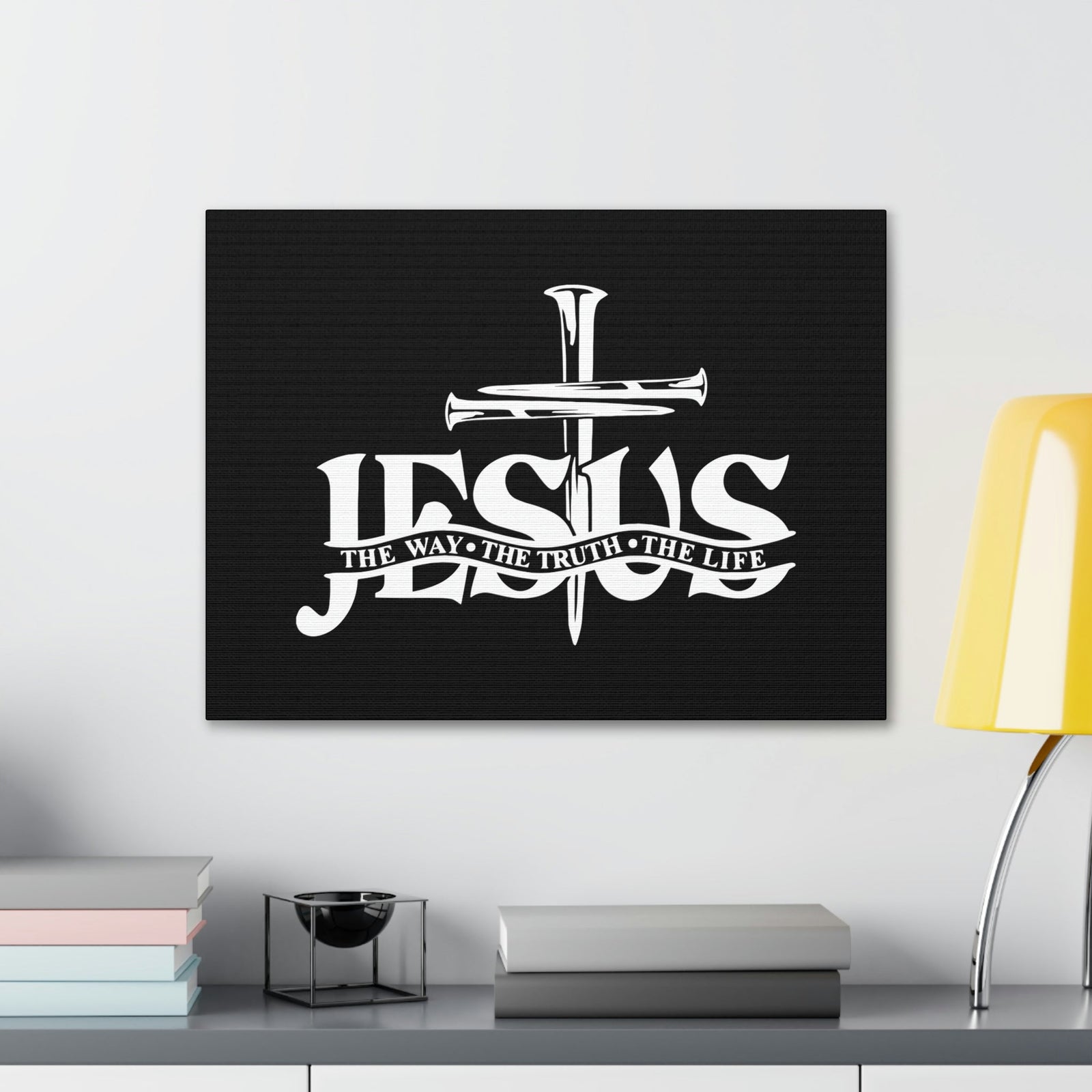 Scripture Walls Jesus The Way, The Truth, The Life John 14:6 Cross Christian Wall Art Bible Verse Print Ready to Hang Unframed-Express Your Love Gifts