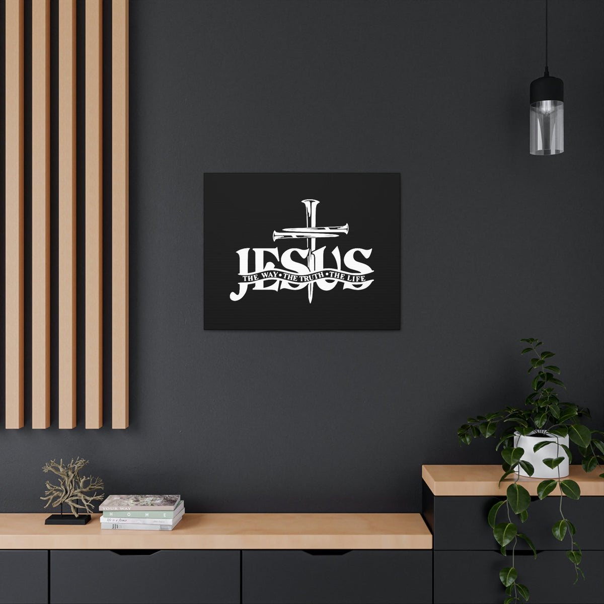 Scripture Walls Jesus The Way, The Truth, The Life John 14:6 Cross Christian Wall Art Bible Verse Print Ready to Hang Unframed-Express Your Love Gifts