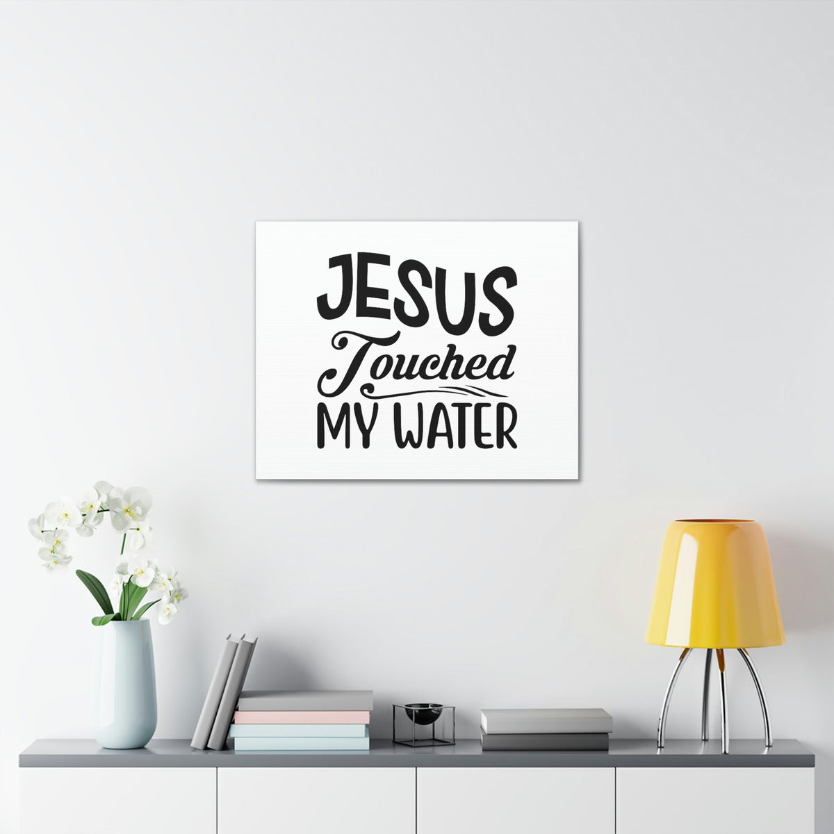 Scripture Walls Jesus Touched My Water Hebrews 13:8 Christian Wall Art Bible Verse Print Ready to Hang Unframed-Express Your Love Gifts