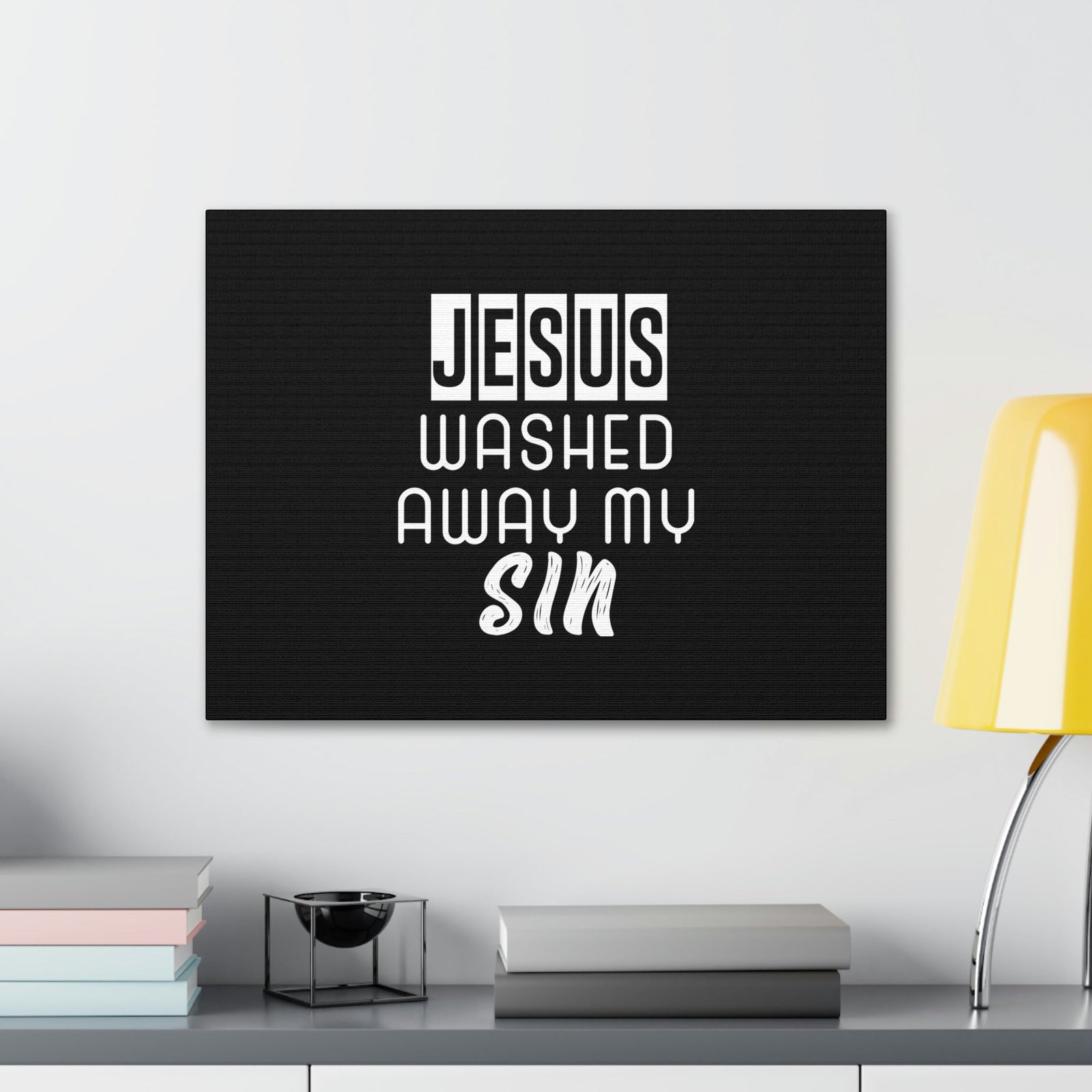 Scripture Walls Jesus Washed Away My Sin 1 John 1:7 Christian Wall Art Bible Verse Print Ready to Hang Unframed-Express Your Love Gifts