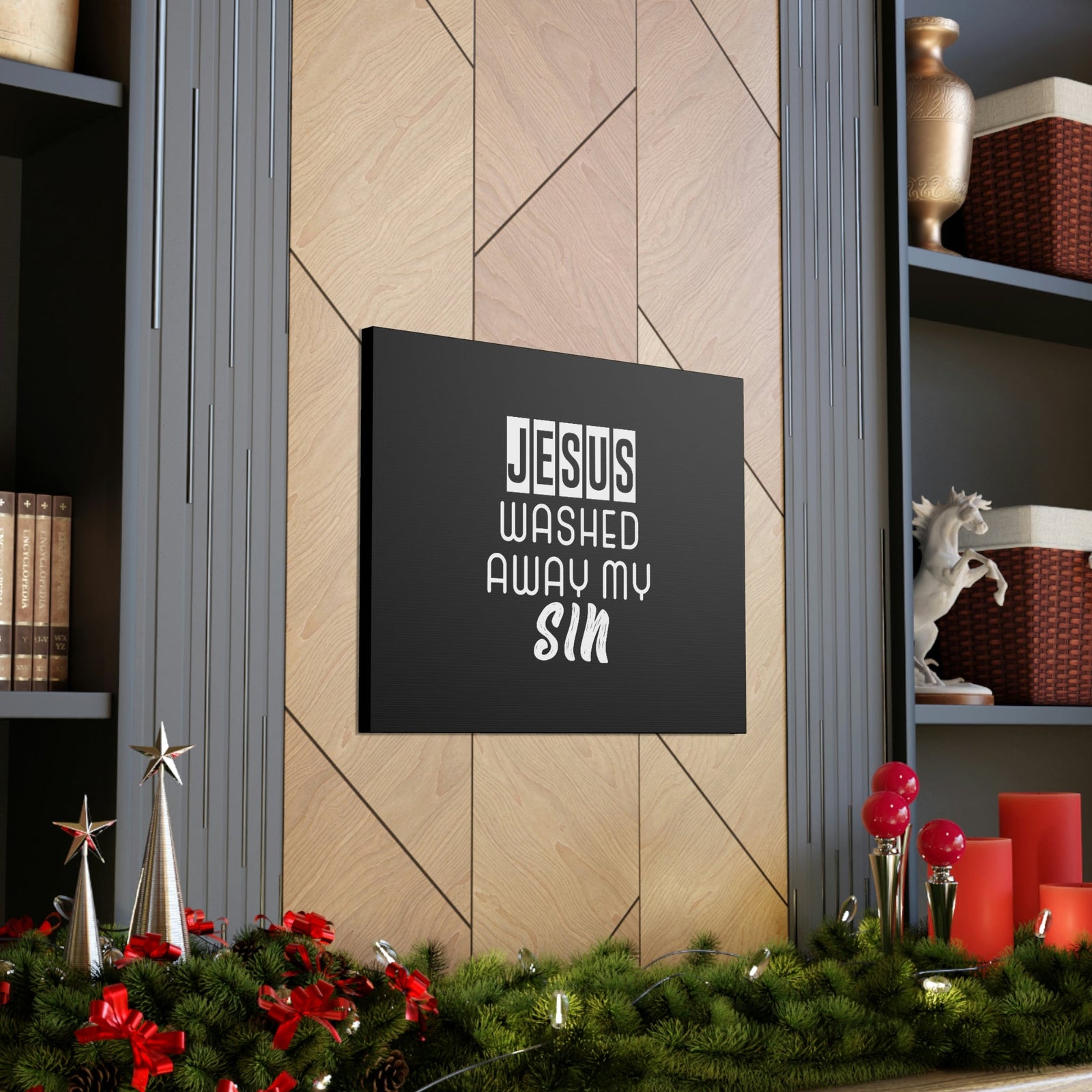 Scripture Walls Jesus Washed Away My Sin 1 John 1:7 Christian Wall Art Bible Verse Print Ready to Hang Unframed-Express Your Love Gifts