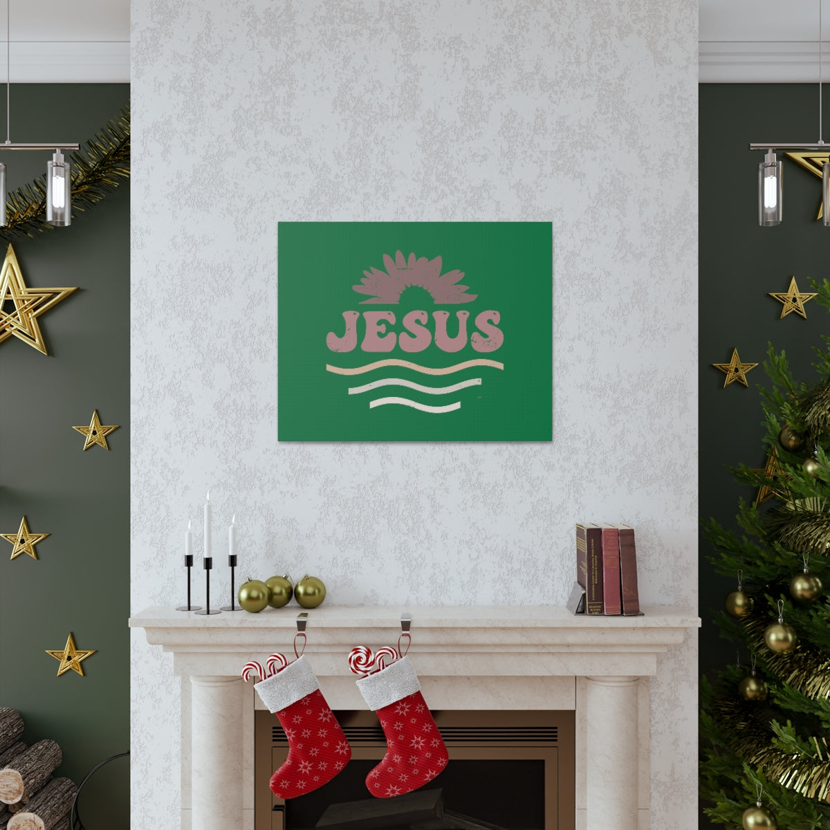 Scripture Walls Jesus Waves Romans 6:23 Christian Wall Art Bible Verse Print Ready to Hang Unframed-Express Your Love Gifts