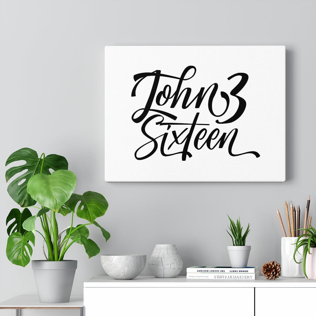 Scripture Walls John 3 Sixteen Bible Verse Canvas Christian Wall Art Ready to Hang Unframed-Express Your Love Gifts